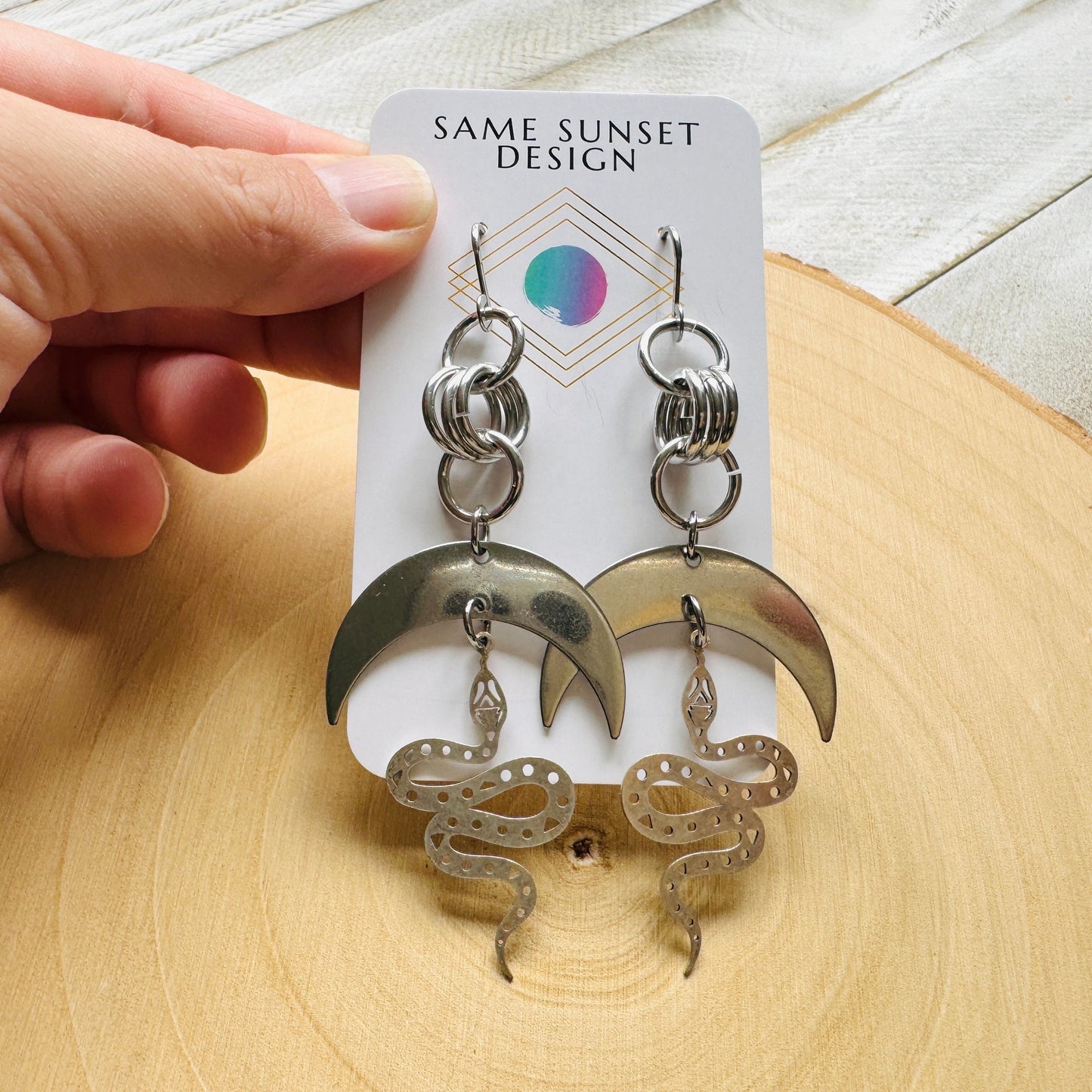 Stainless Steel Snake Earrings