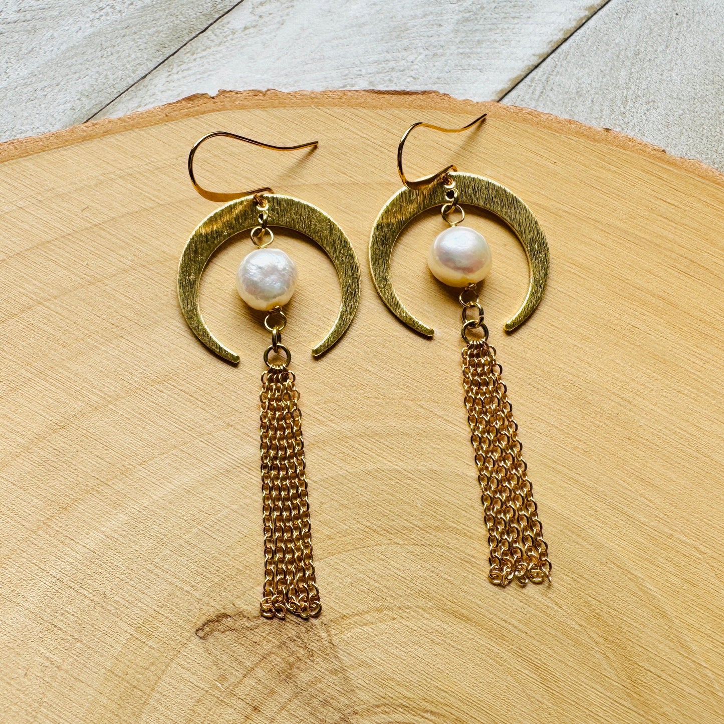 Pearl Moon Earrings