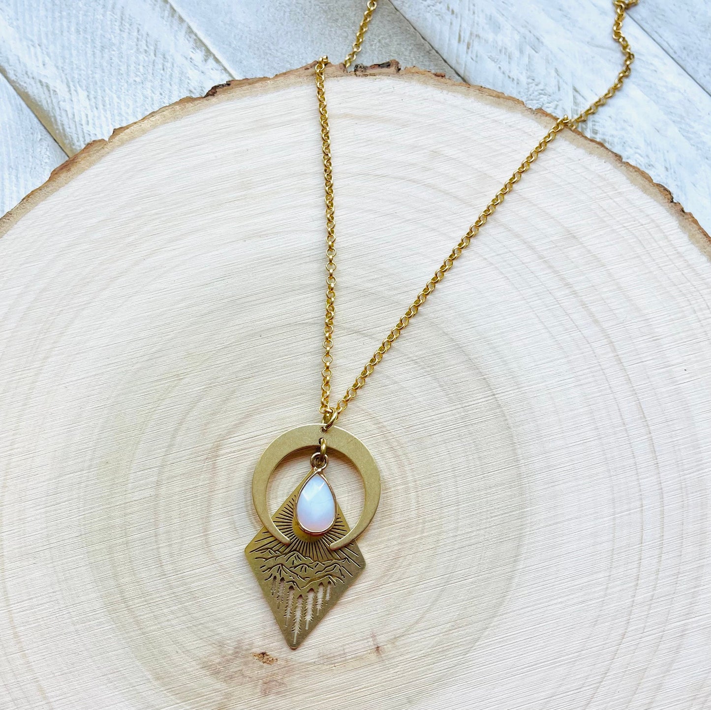Opalite Mountain Moon Necklace