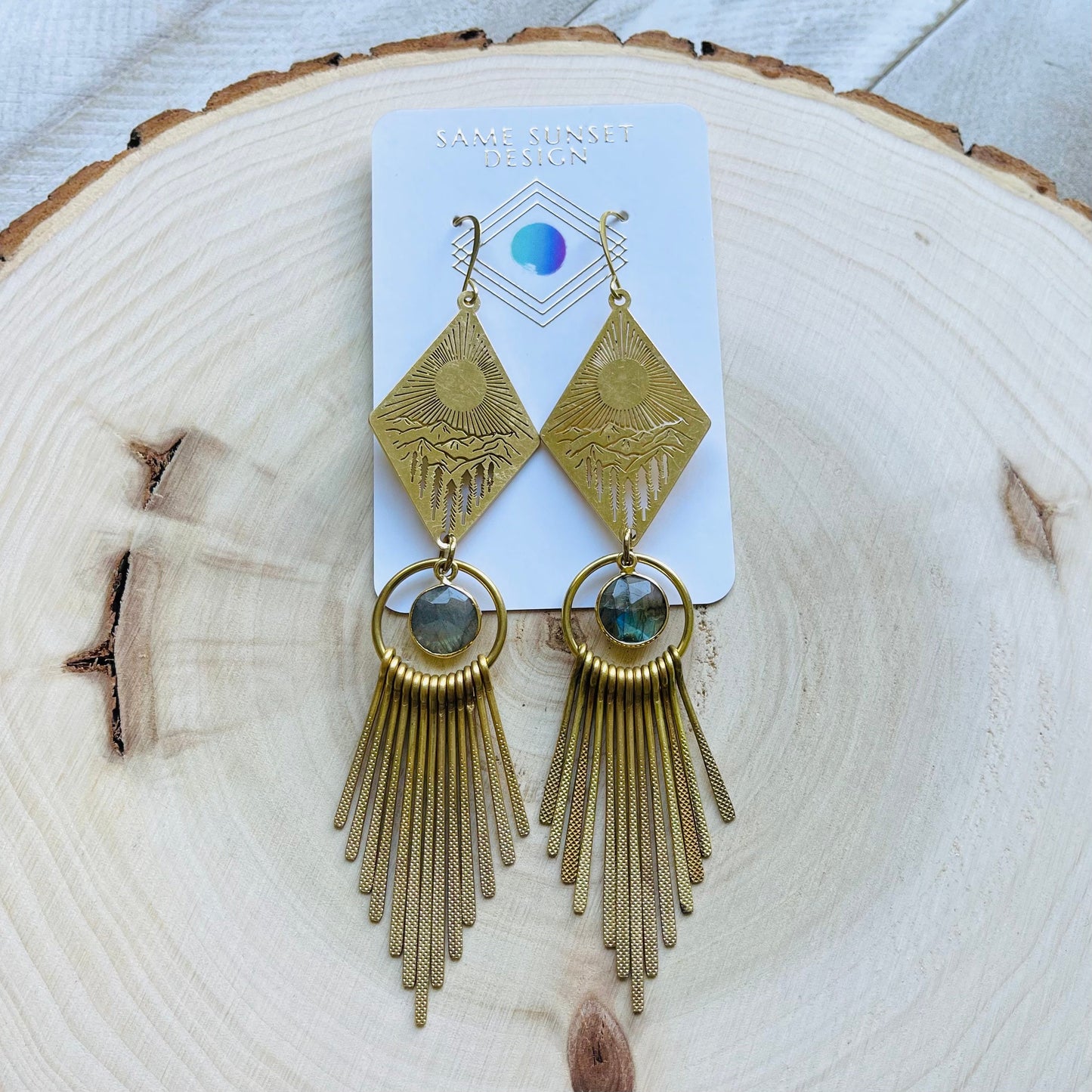 Labradorite Mountain Fringe Earrings
