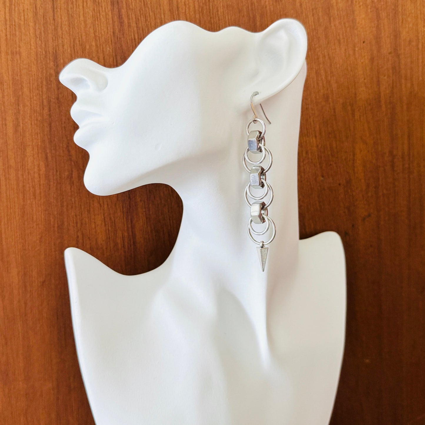 Hex Nut Spike Earrings