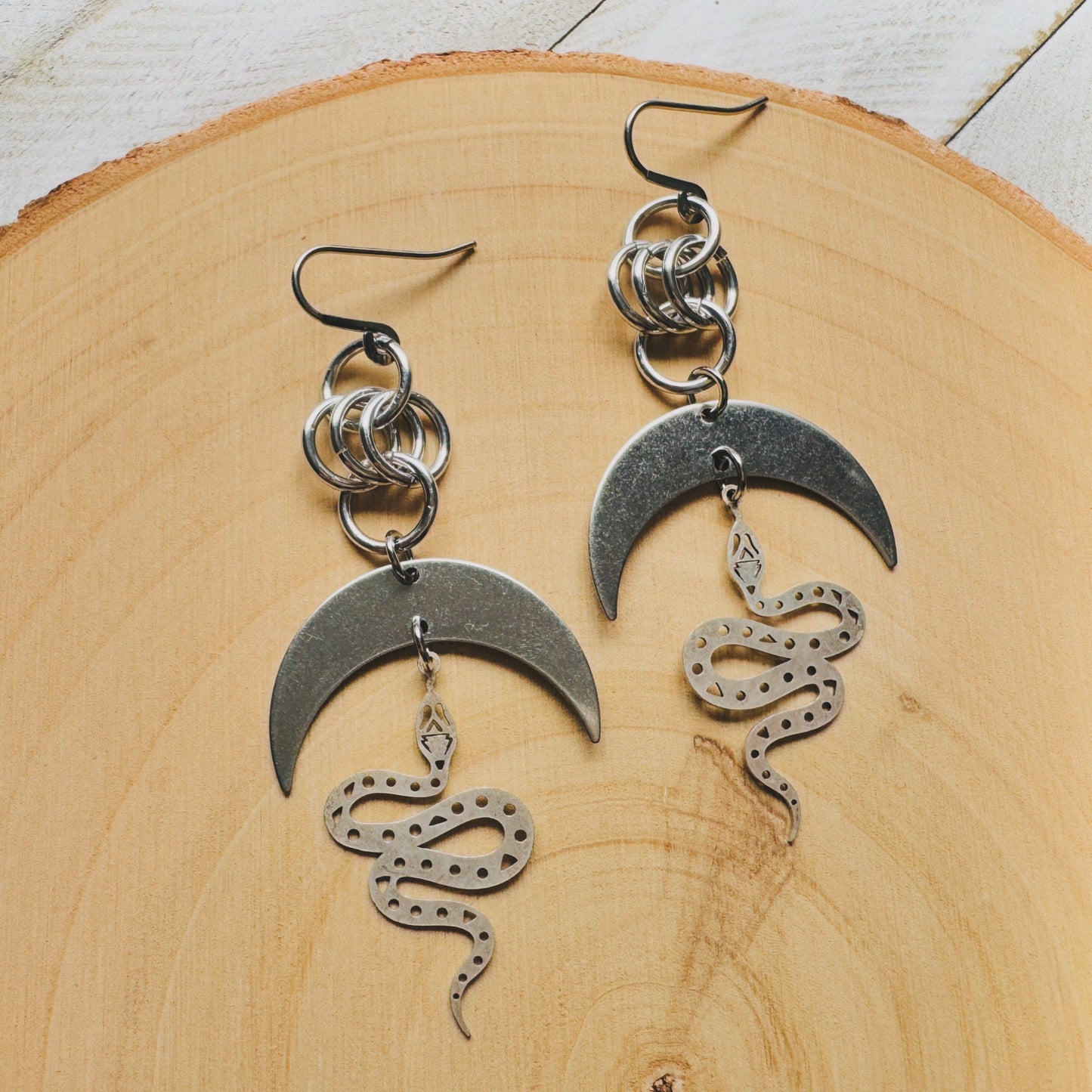 Stainless Steel Snake Earrings