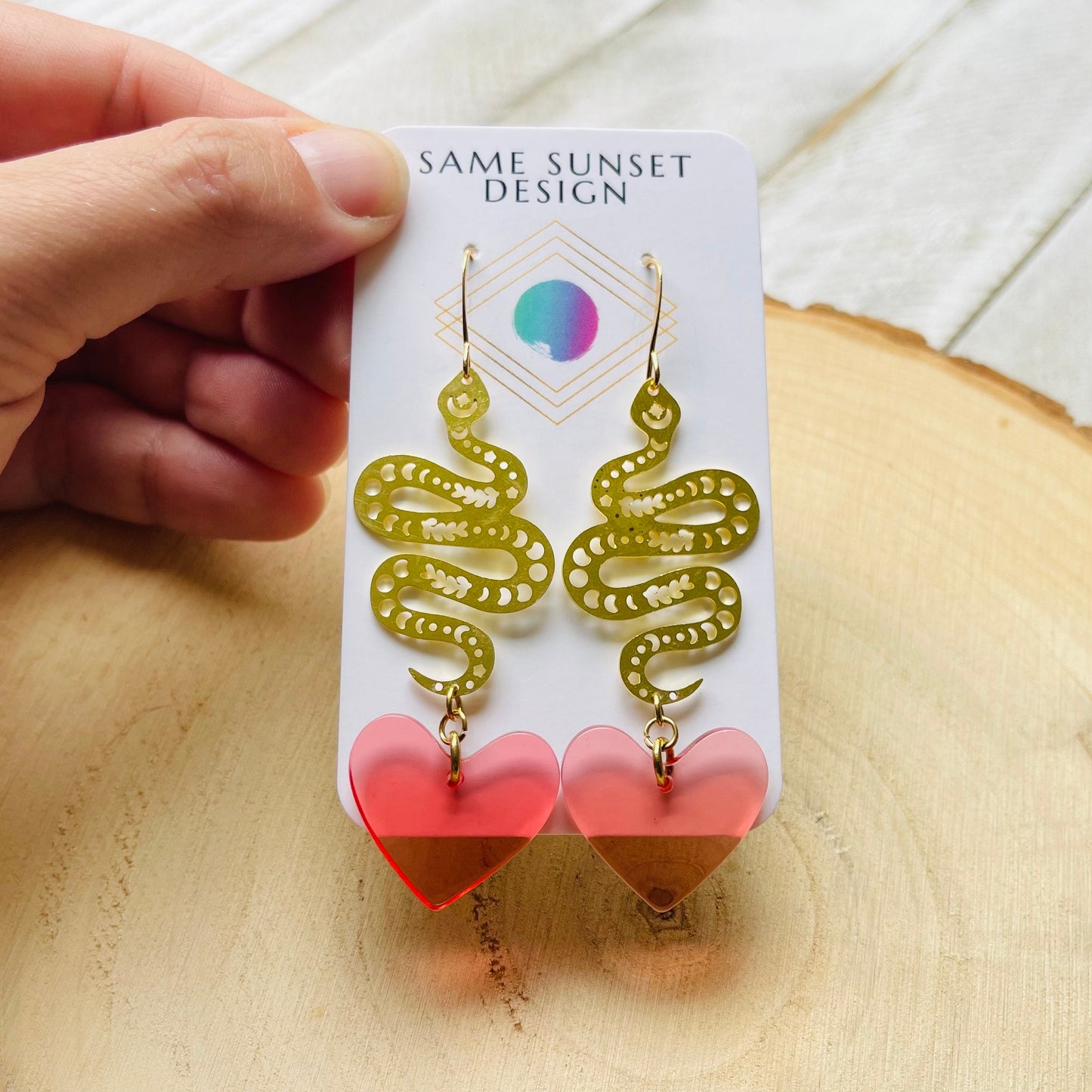 Snake Heart Earrings