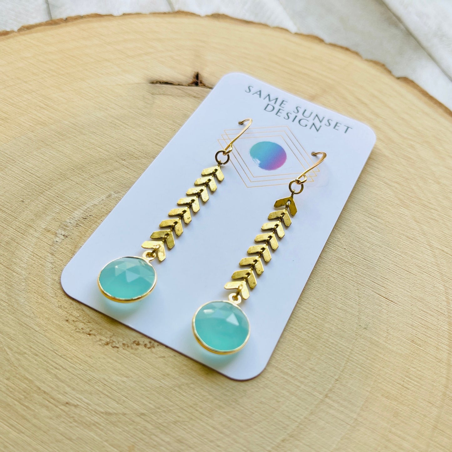 Aqua Chalcedony Earrings