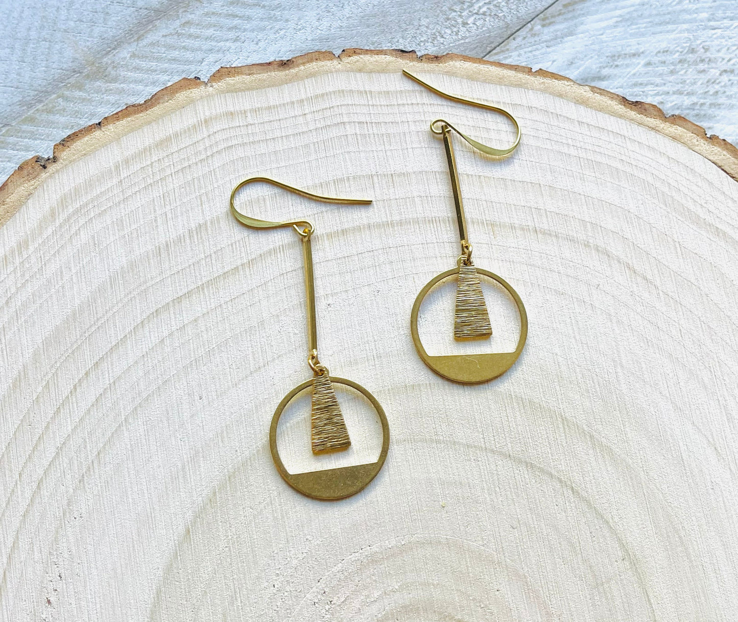 Geometric Brass Boho Earrings