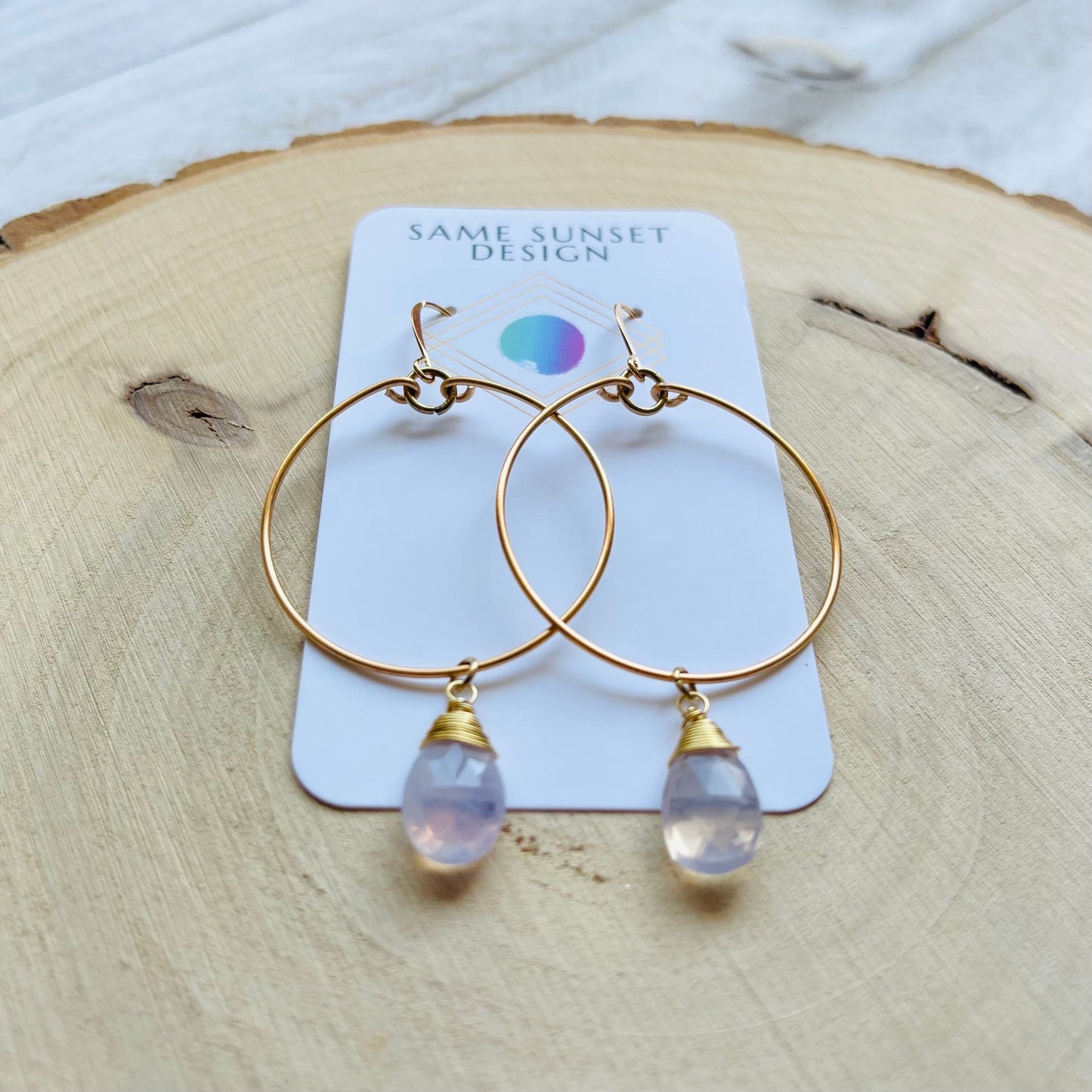 Amethyst Hoop Earrings