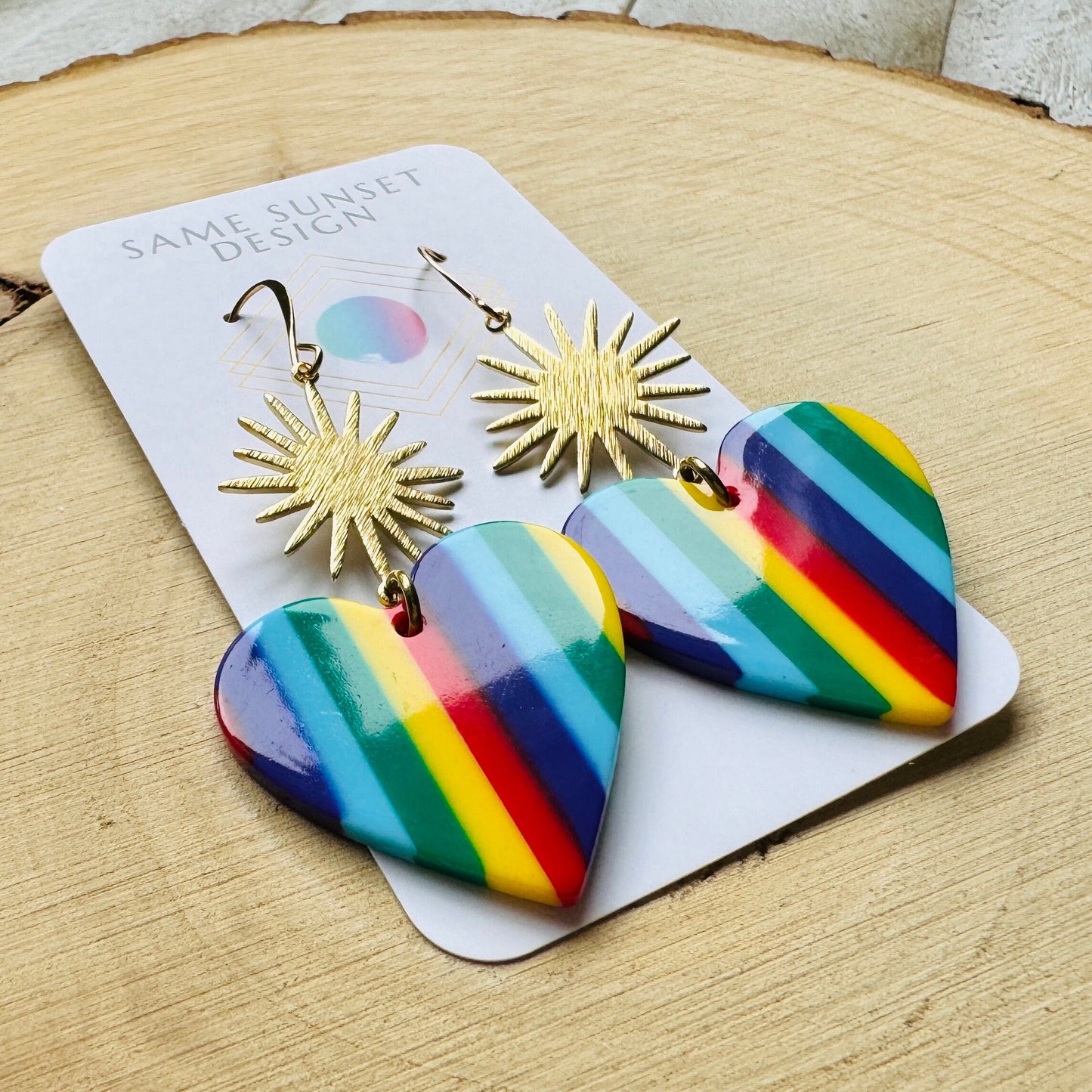 Rainbow Heart Earrings