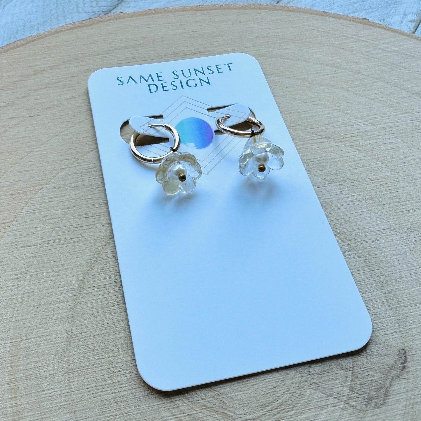 Flower Huggie Hoop Earrings