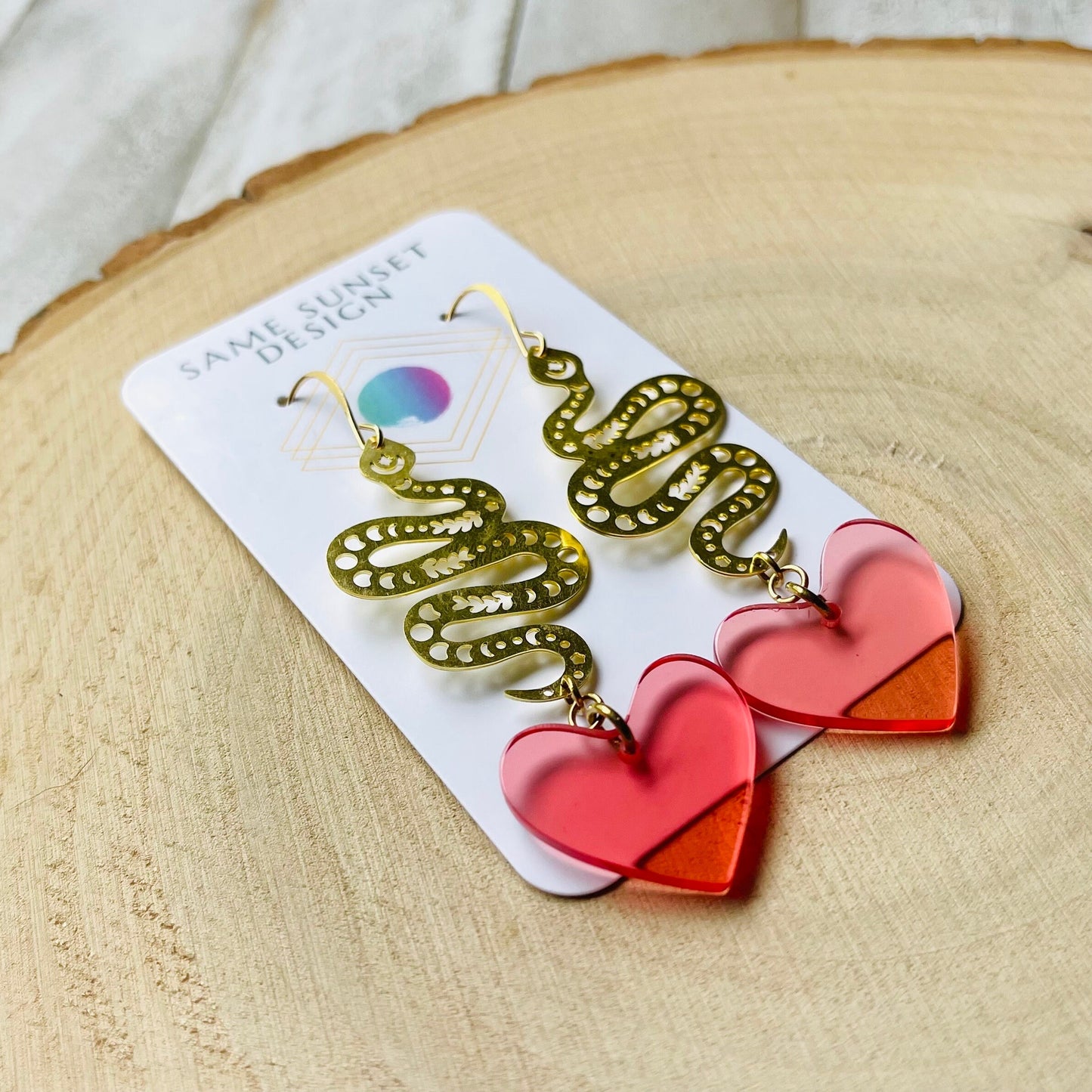 Snake Heart Earrings