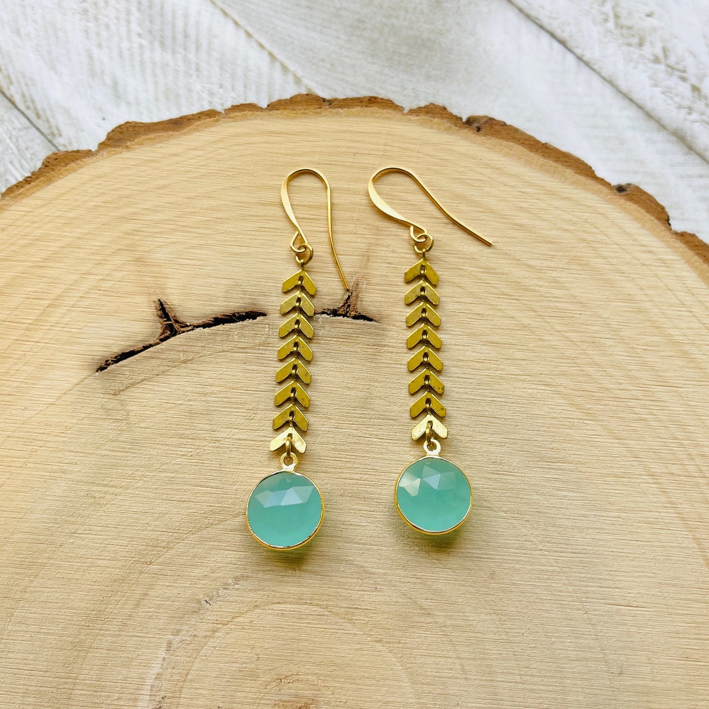 Aqua Chalcedony Earrings