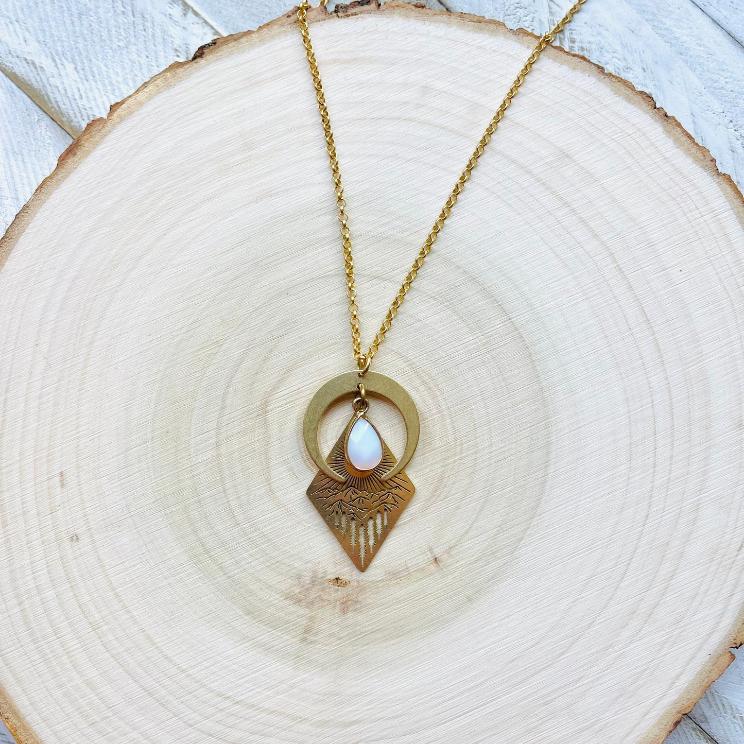 Opalite Mountain Moon Necklace