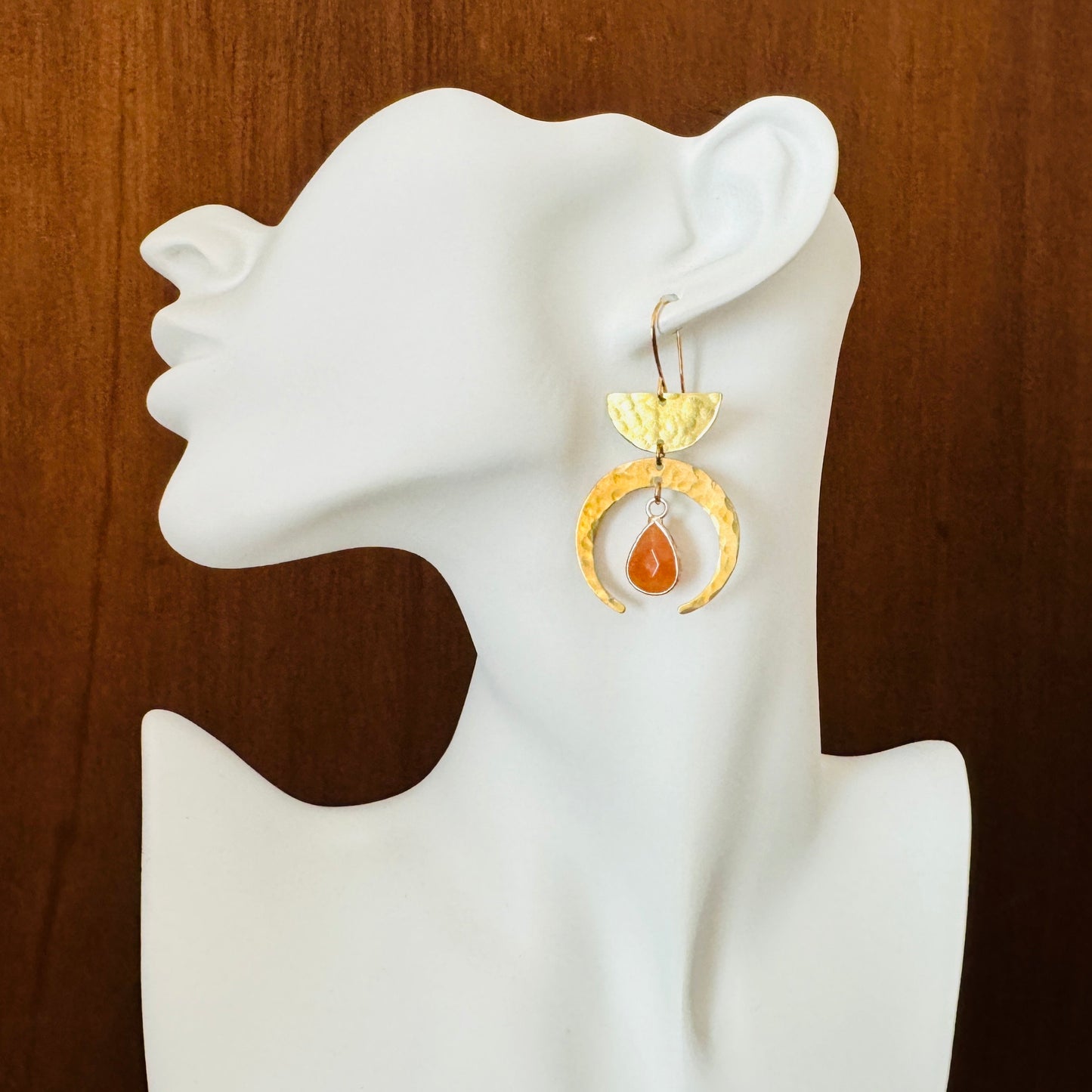 Aventurine Moon Earrings