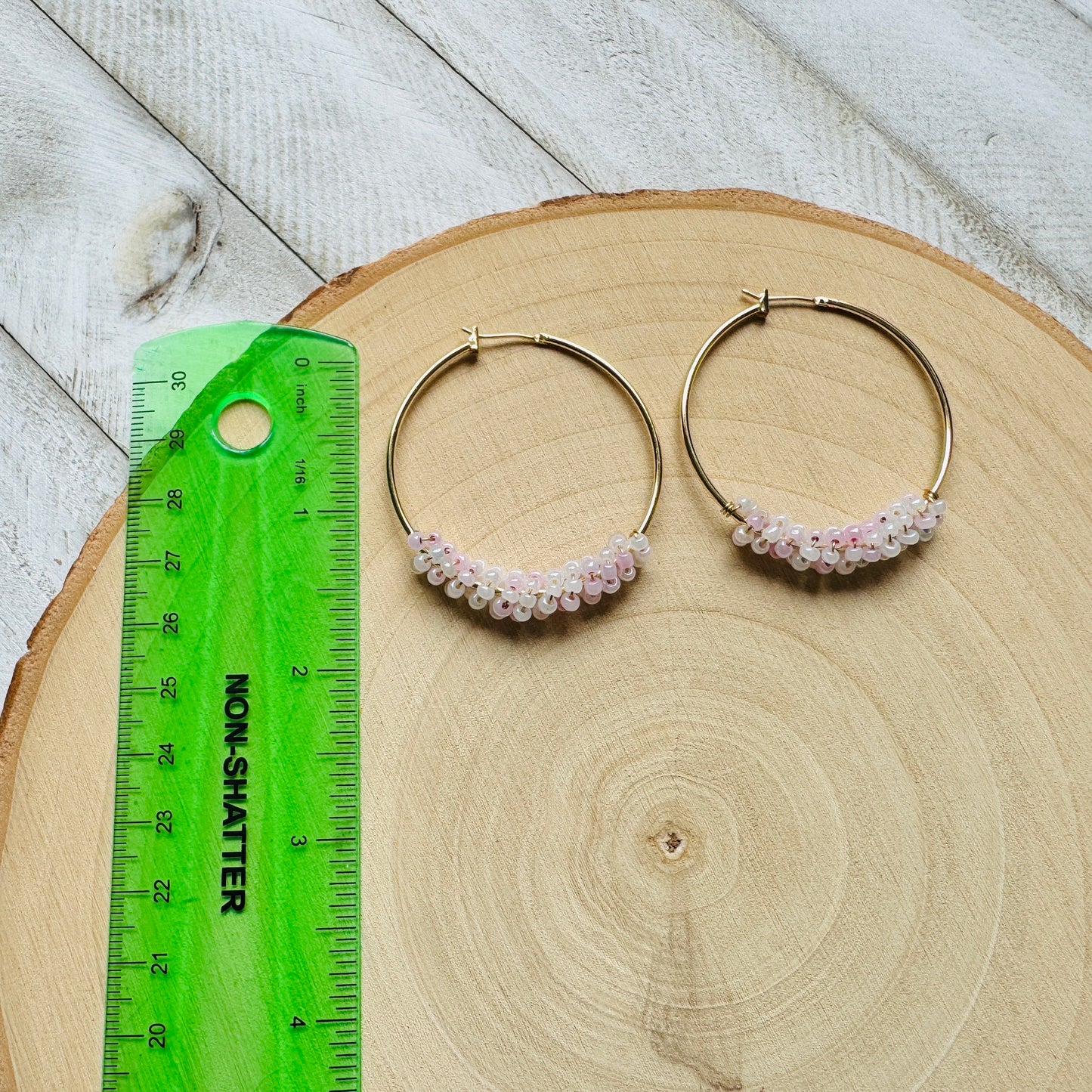 Seed Bead Hoop Earrings