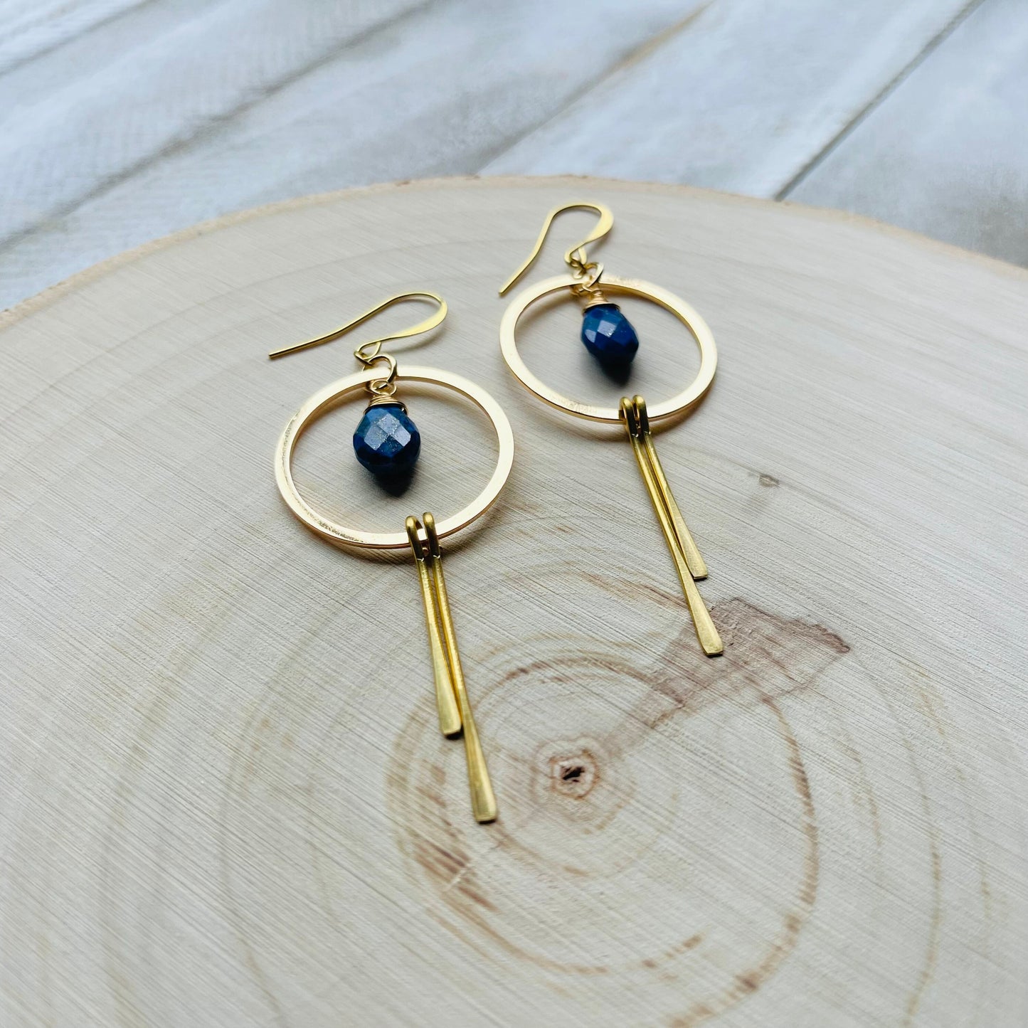 Lapis Lazuli Hoop Earrings