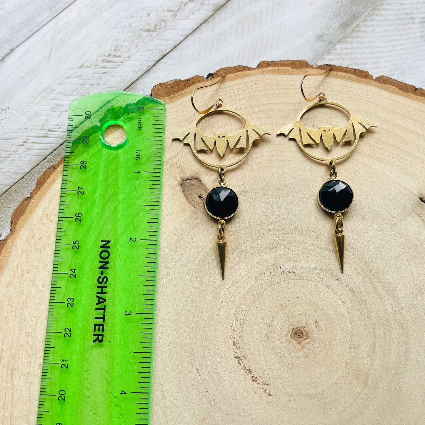 Onyx Bat Earrings