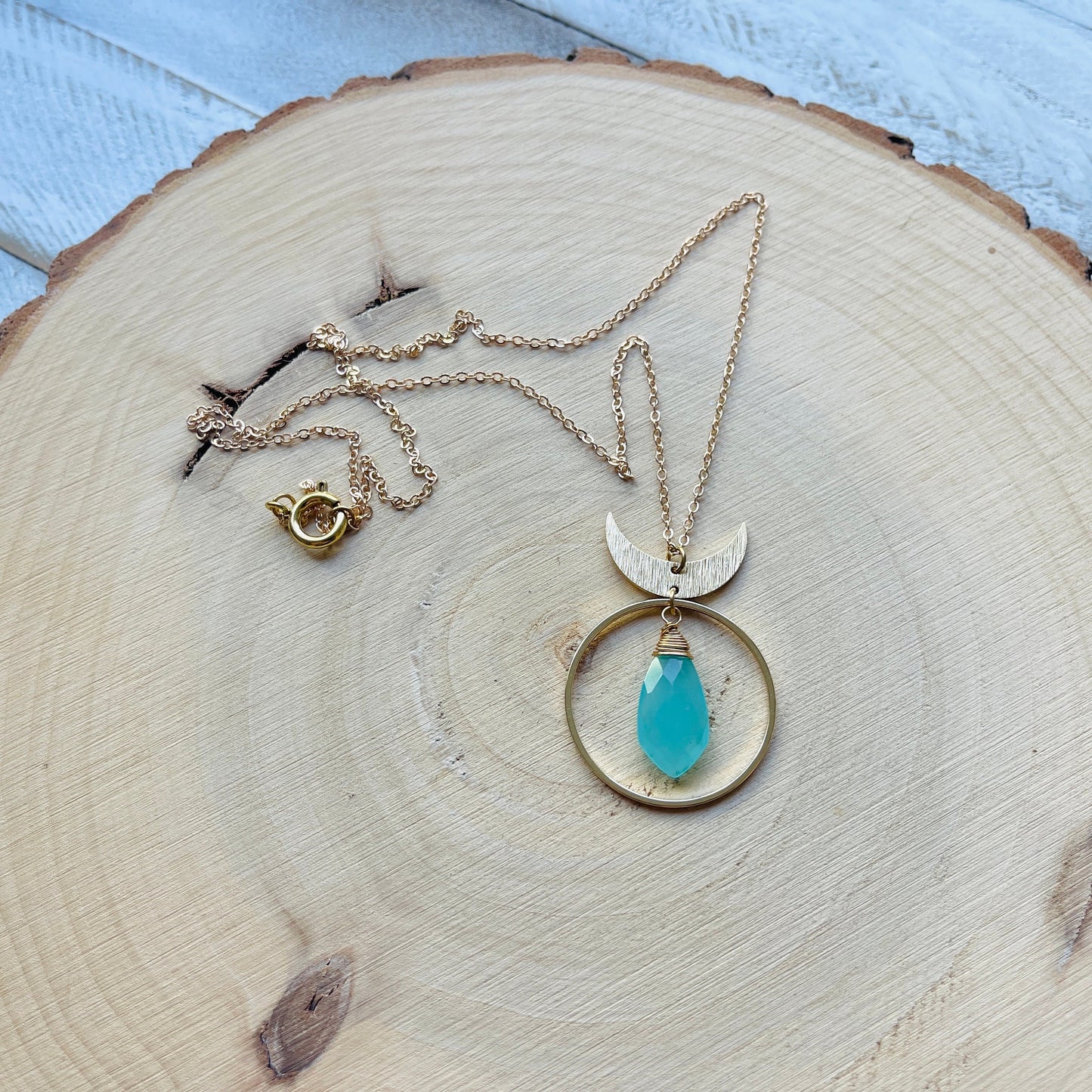 Chalcedony Moon Necklace