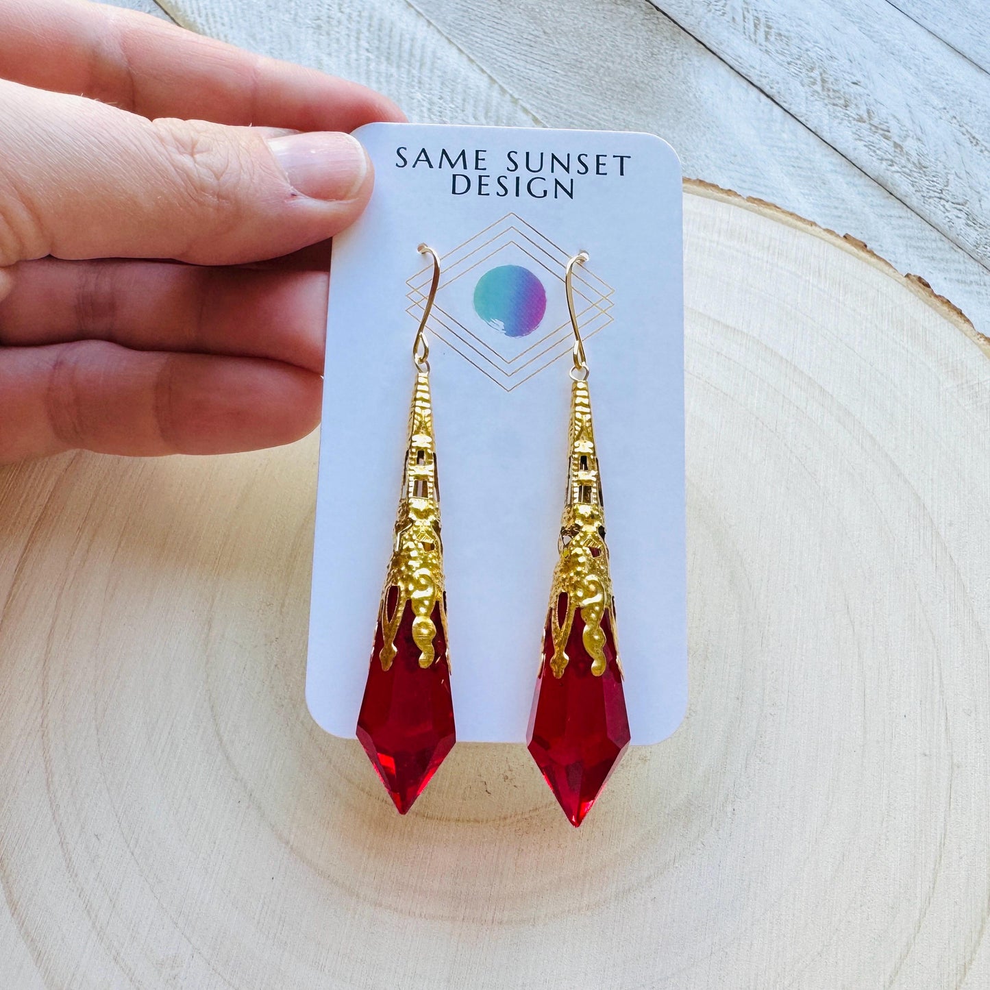 Red Crystal Earrings