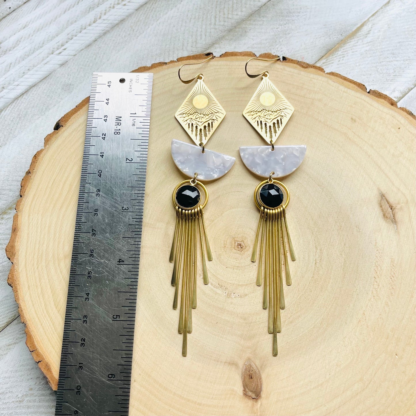 Onyx Mountain Fringe Earrings