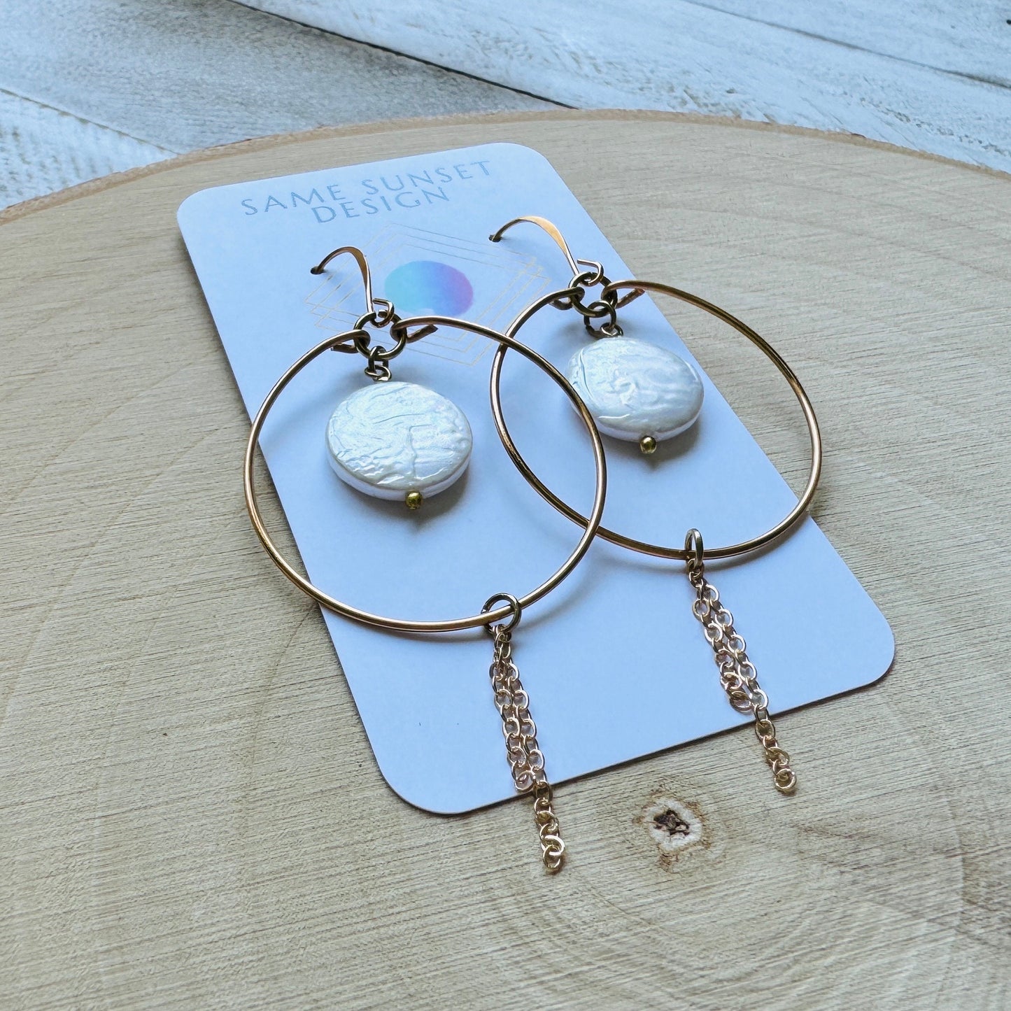 Pearl Hoop Earrings