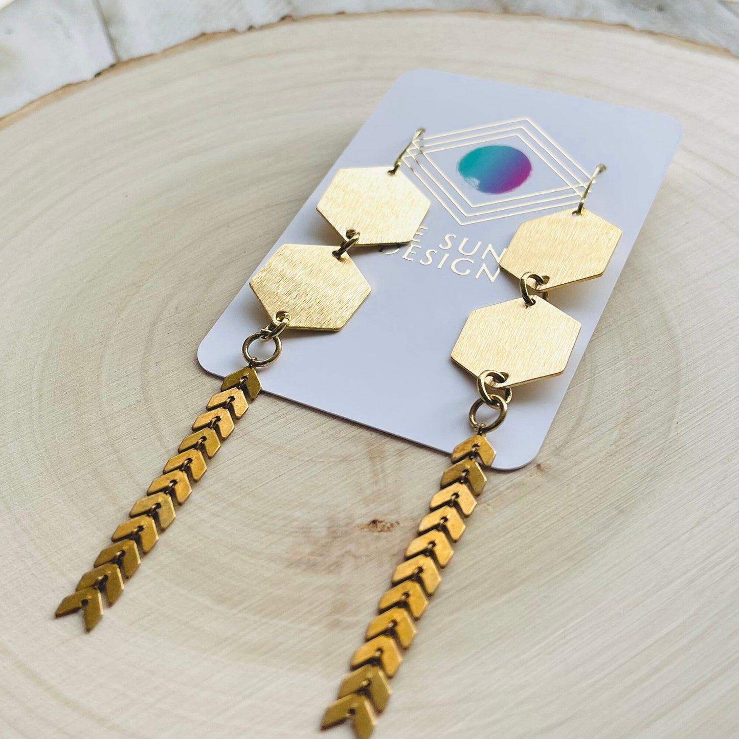 Geometric Brass Earrings