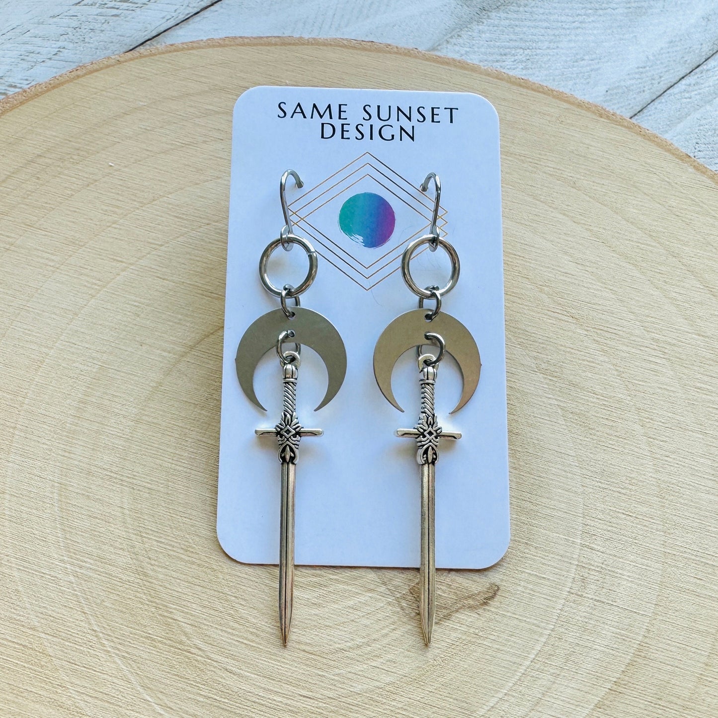 Sword Moon Earrings