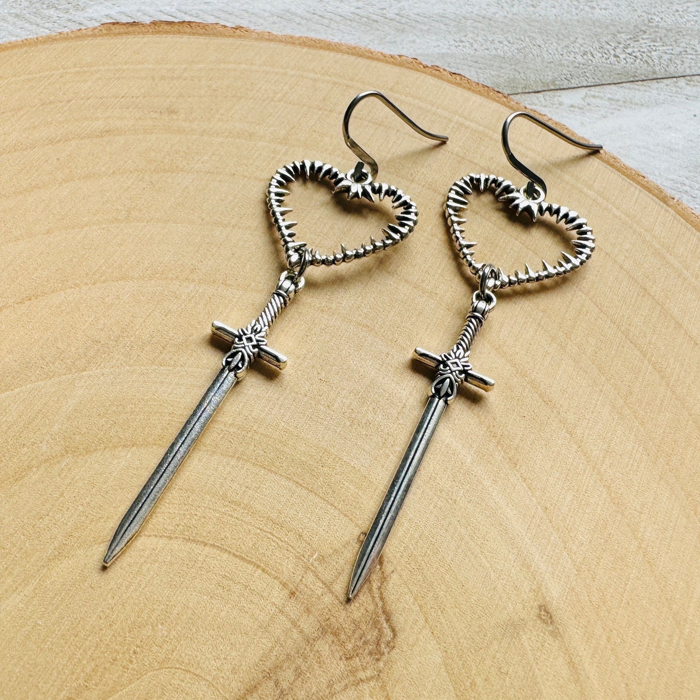 Sword Heart Earrings