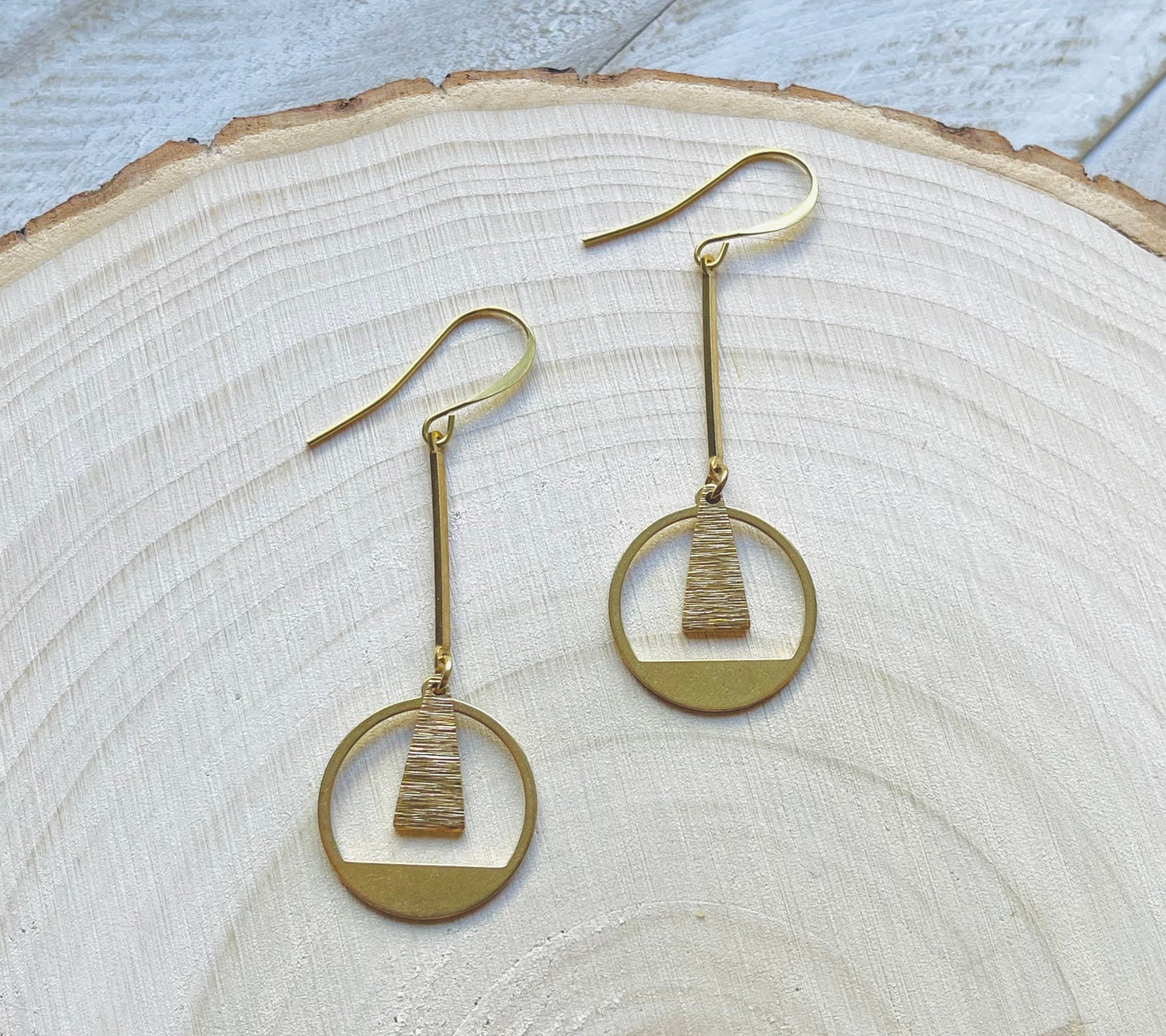 Geometric Brass Boho Earrings
