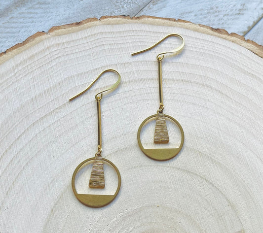 Geometric Brass Boho Earrings