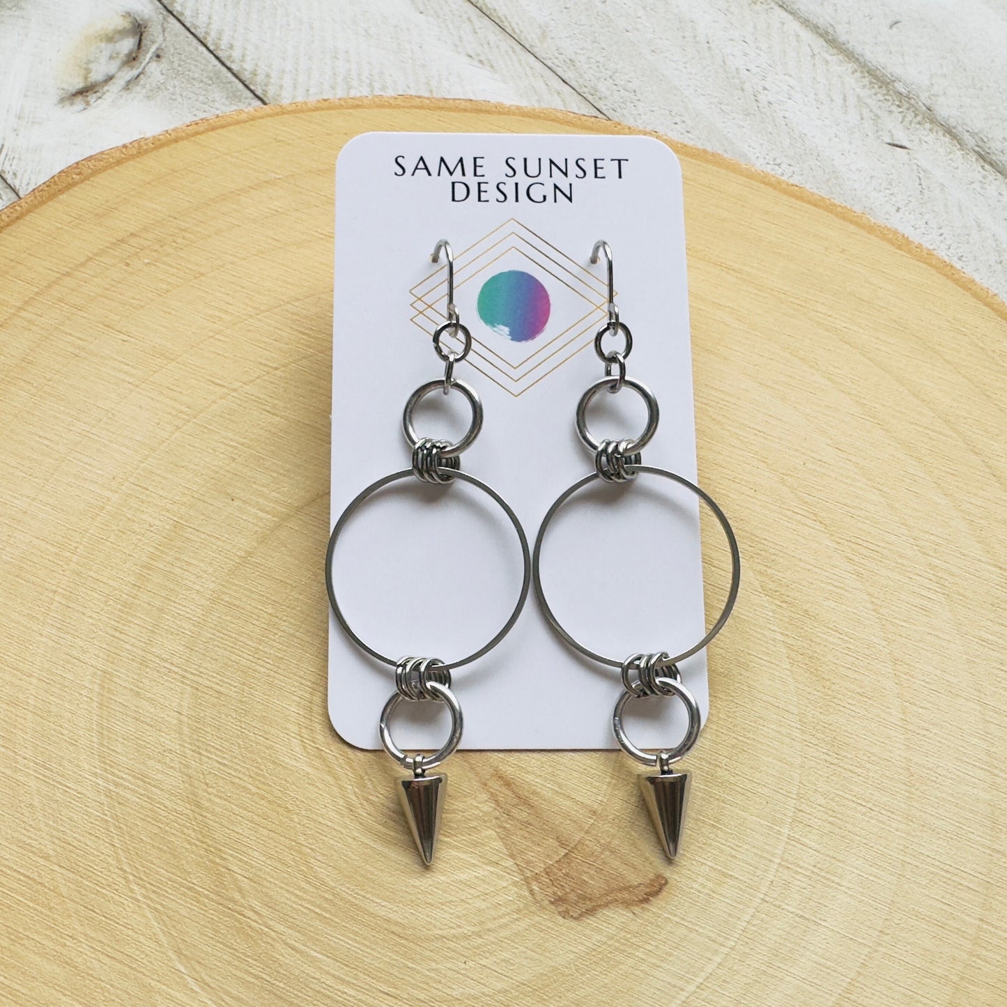 Stainless Steel Spike Earrings
