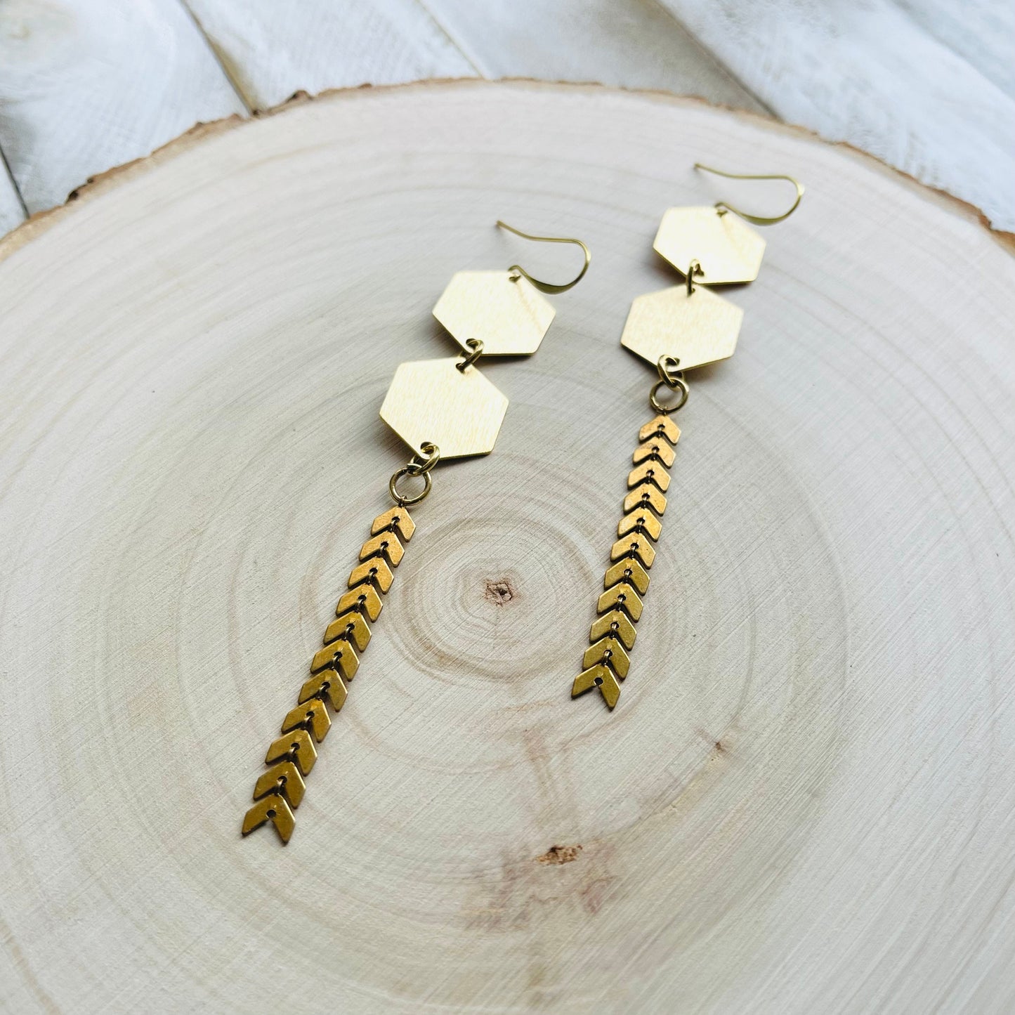 Geometric Brass Earrings