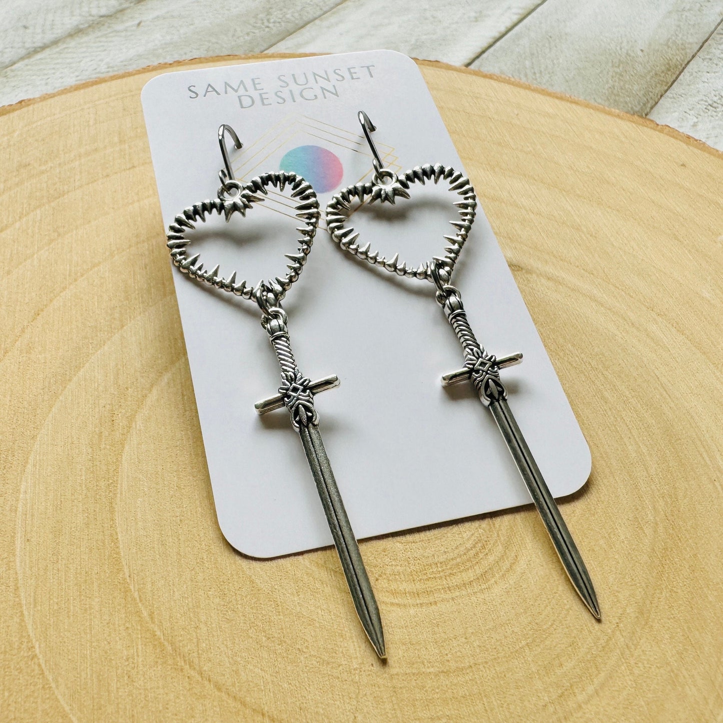 Sword Heart Earrings