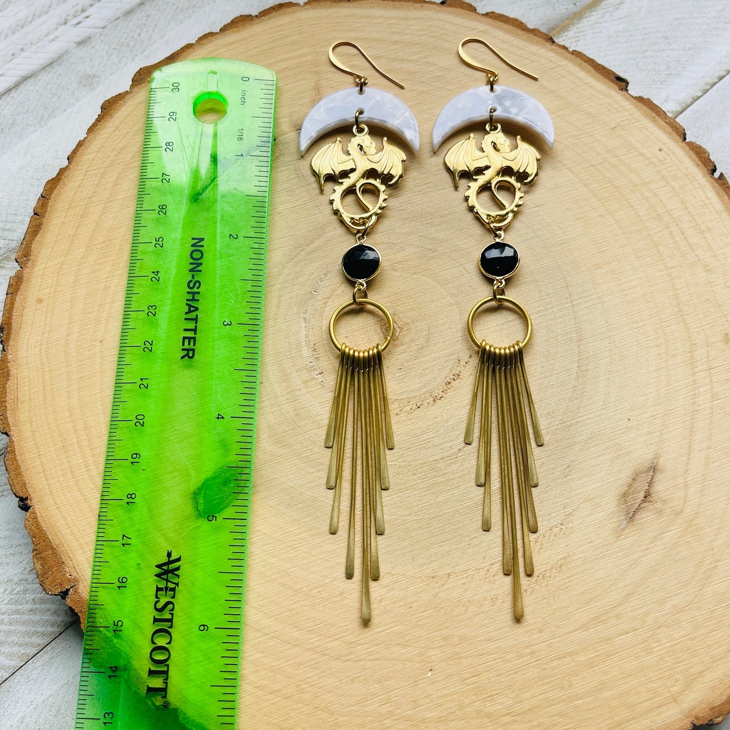 Dragon Onyx Fringe Earrings
