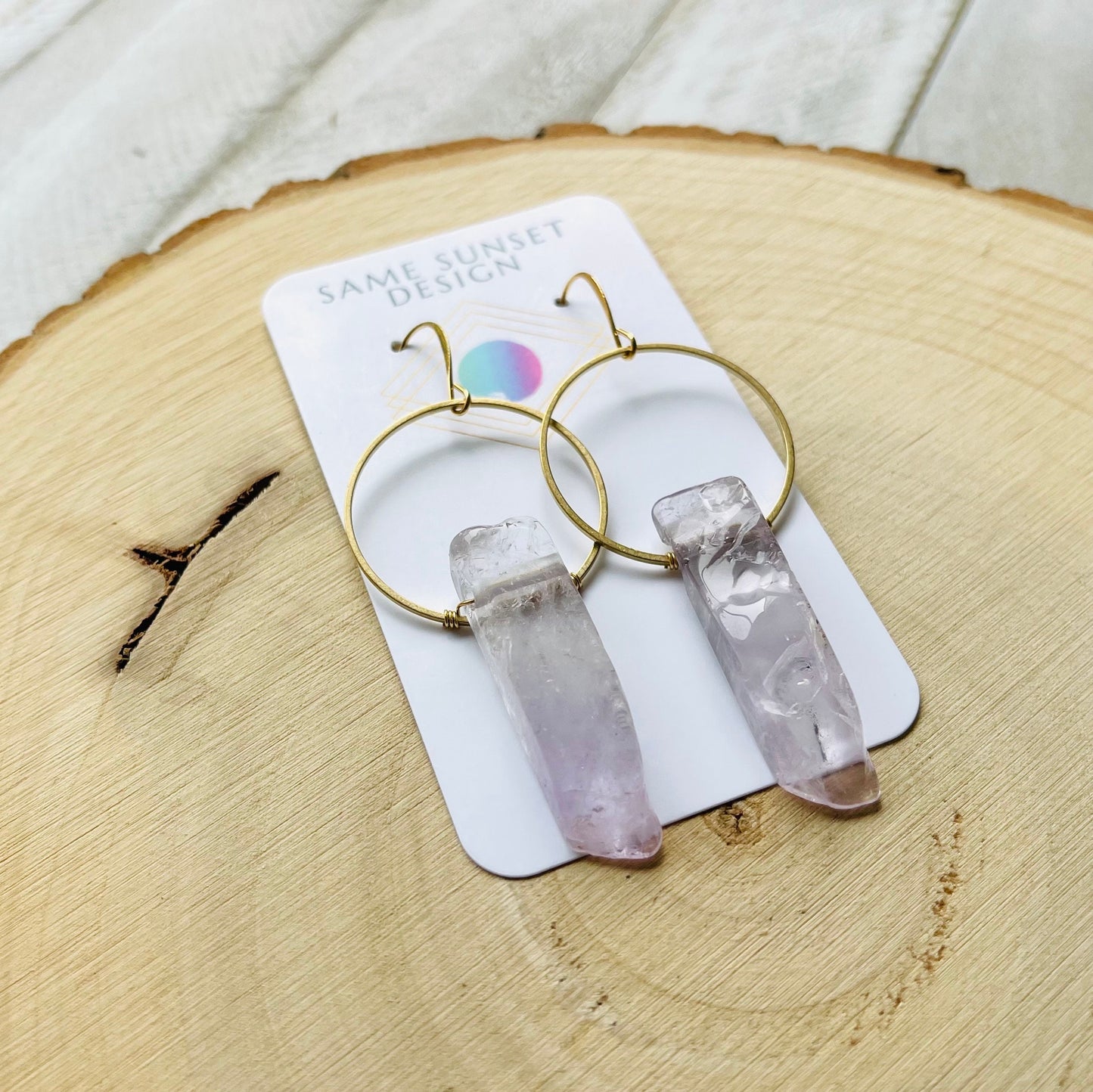 Amethyst Hoop Earrings