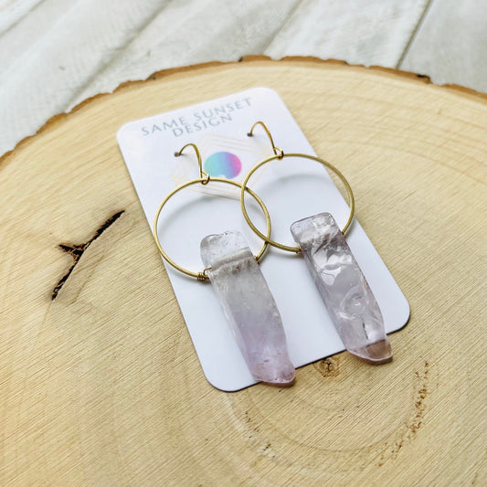 Amethyst Hoop Earrings