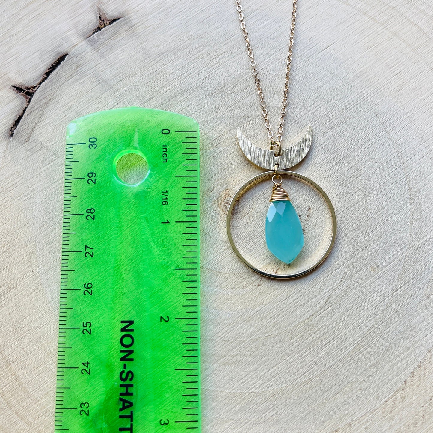 Chalcedony Moon Necklace