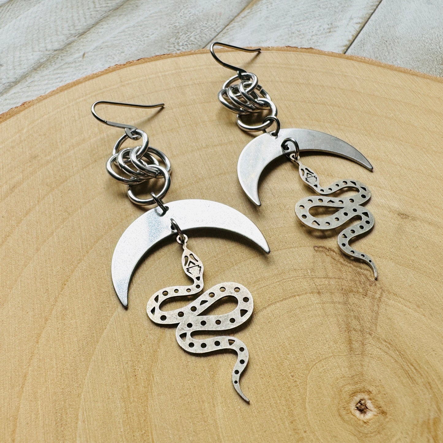 Stainless Steel Snake Earrings