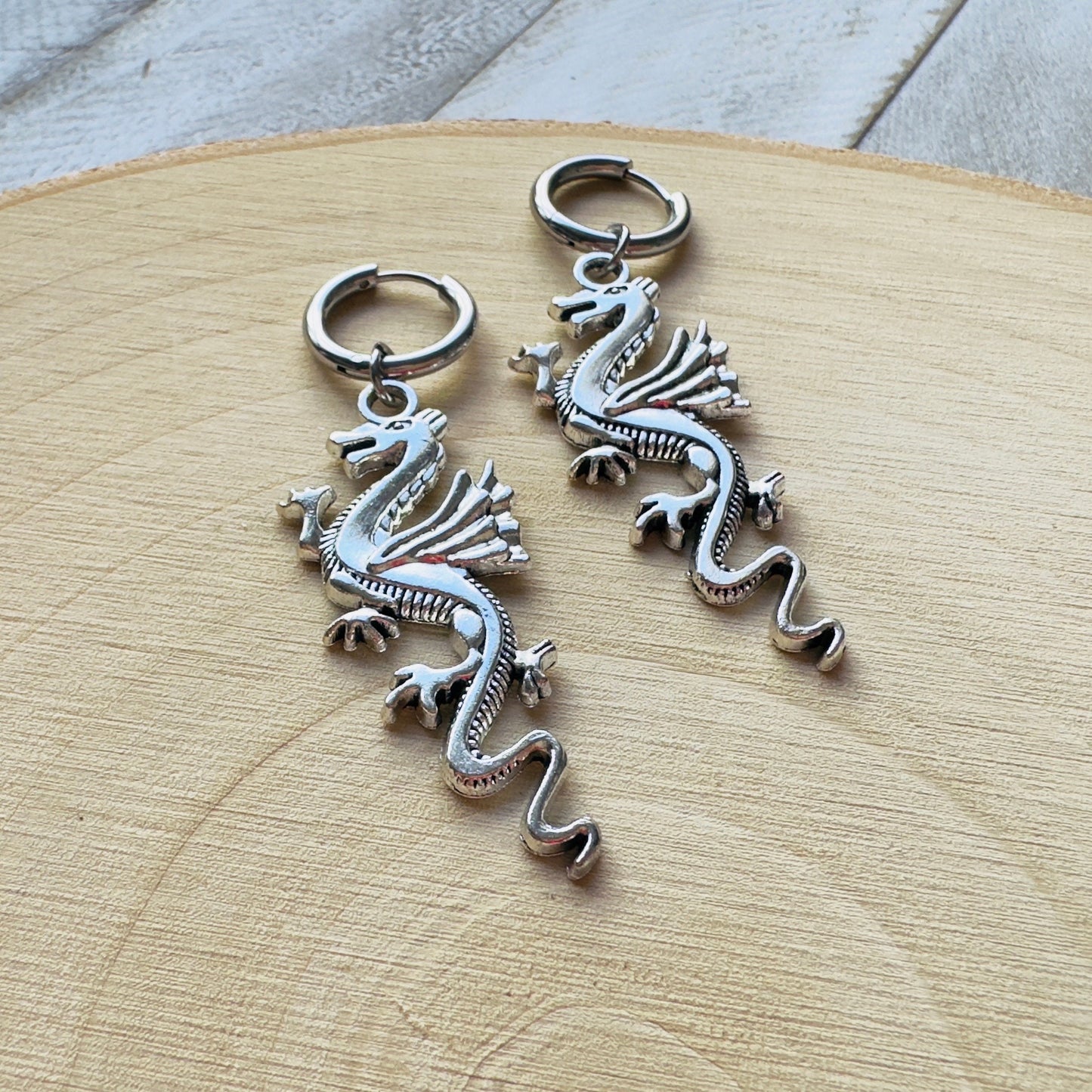 Dragon Huggie Hoop Earrings