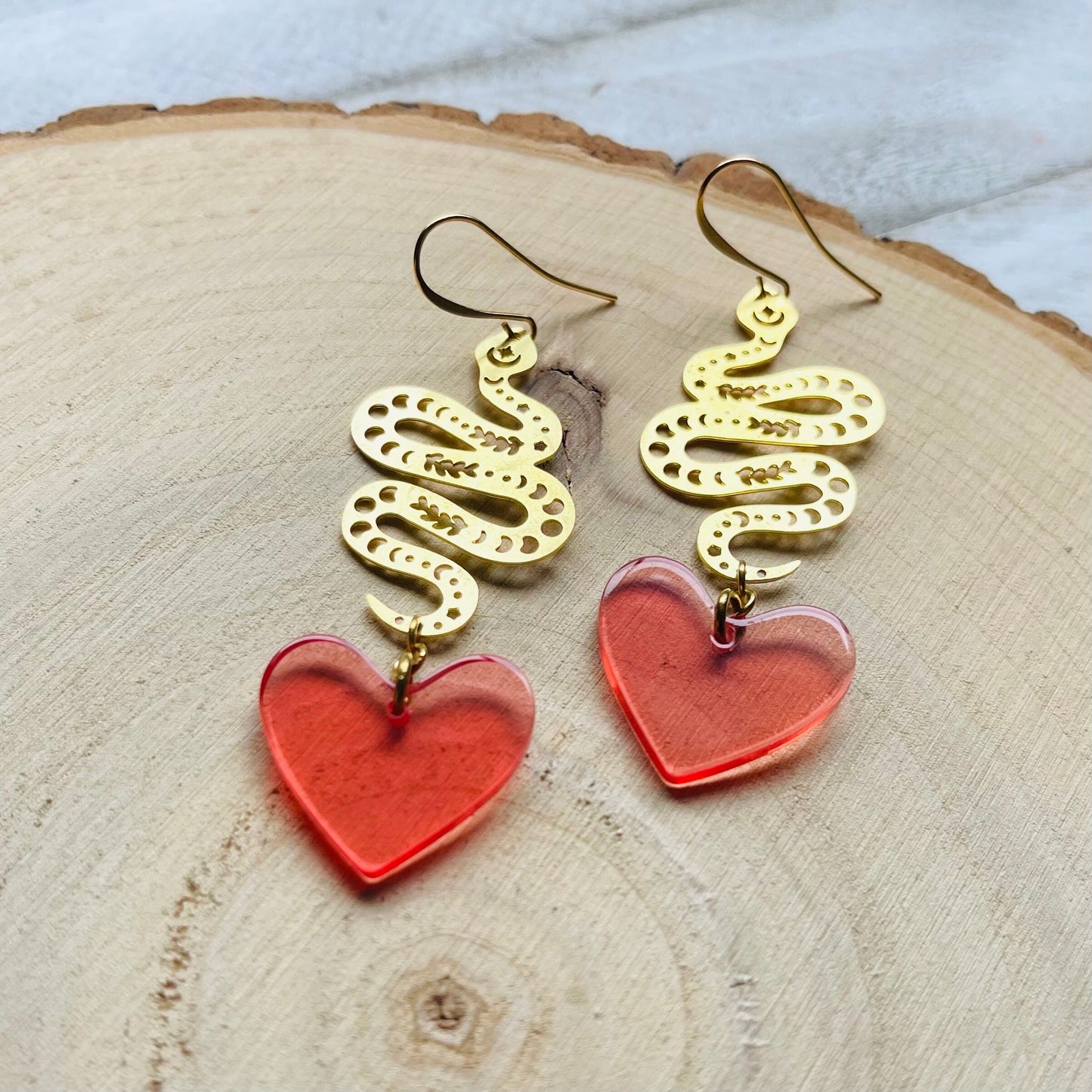 Snake Heart Earrings