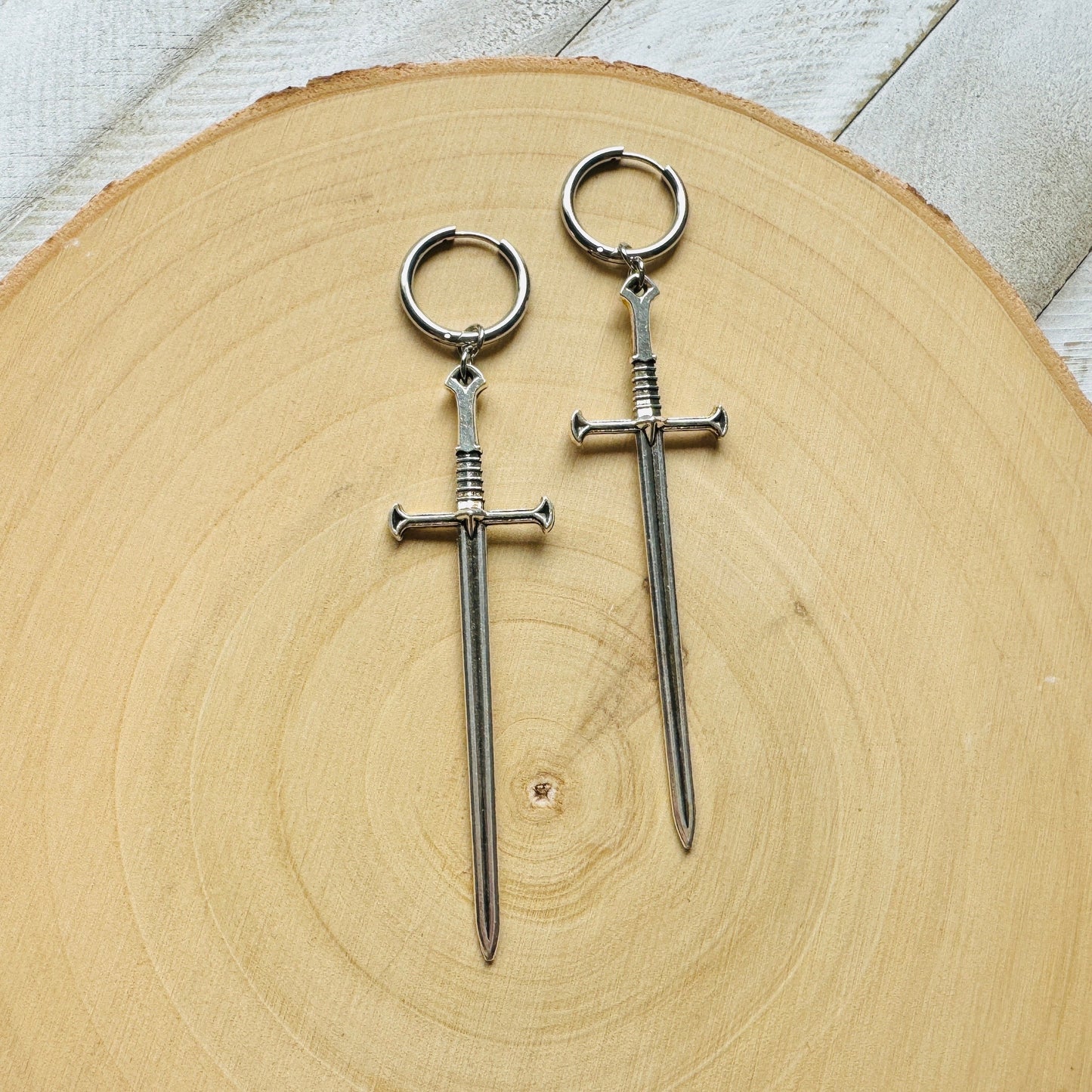 Sword Huggie Hoop Earrings
