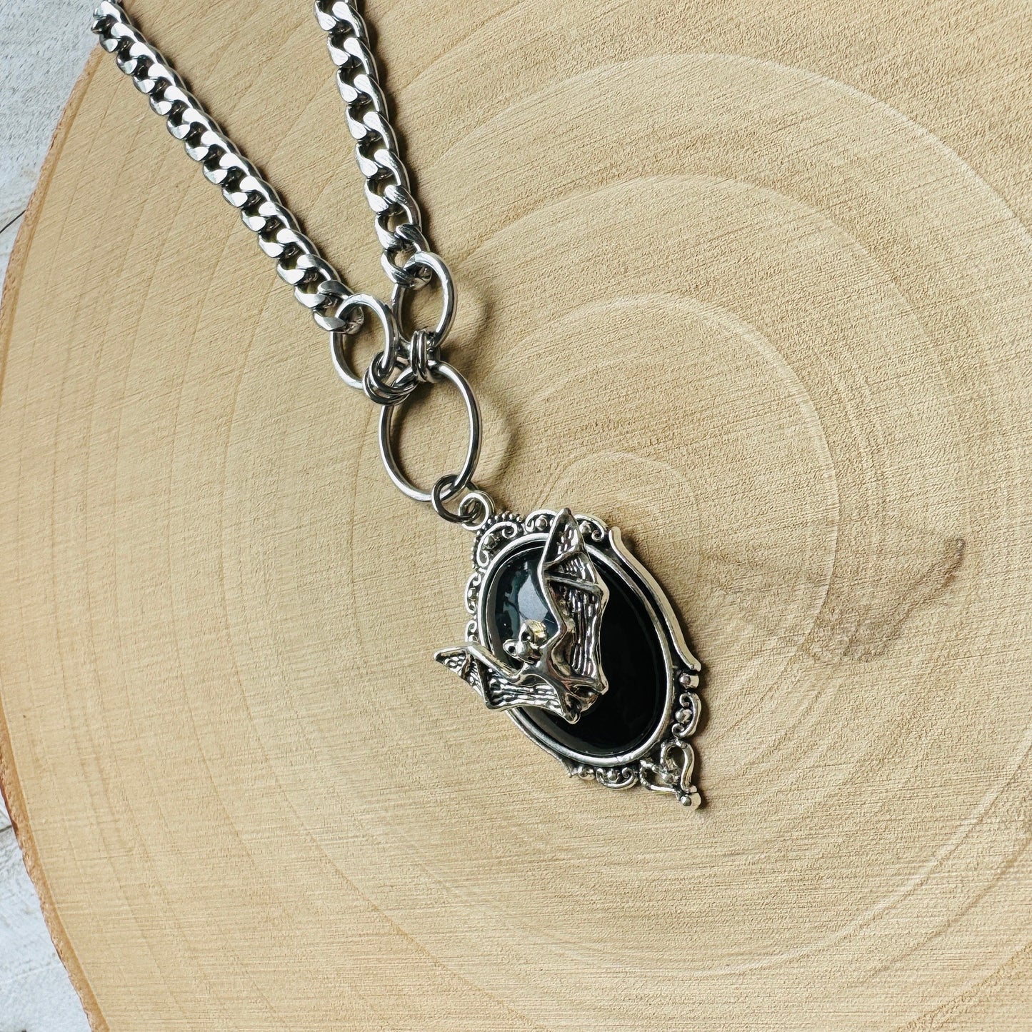 Stainless Steel Bat Necklace