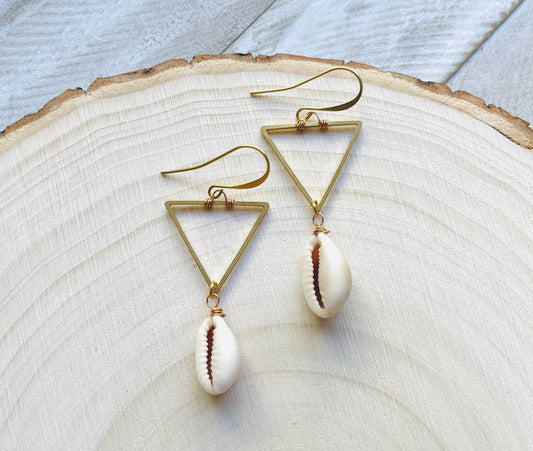 Puka Shell Triangle Earrings