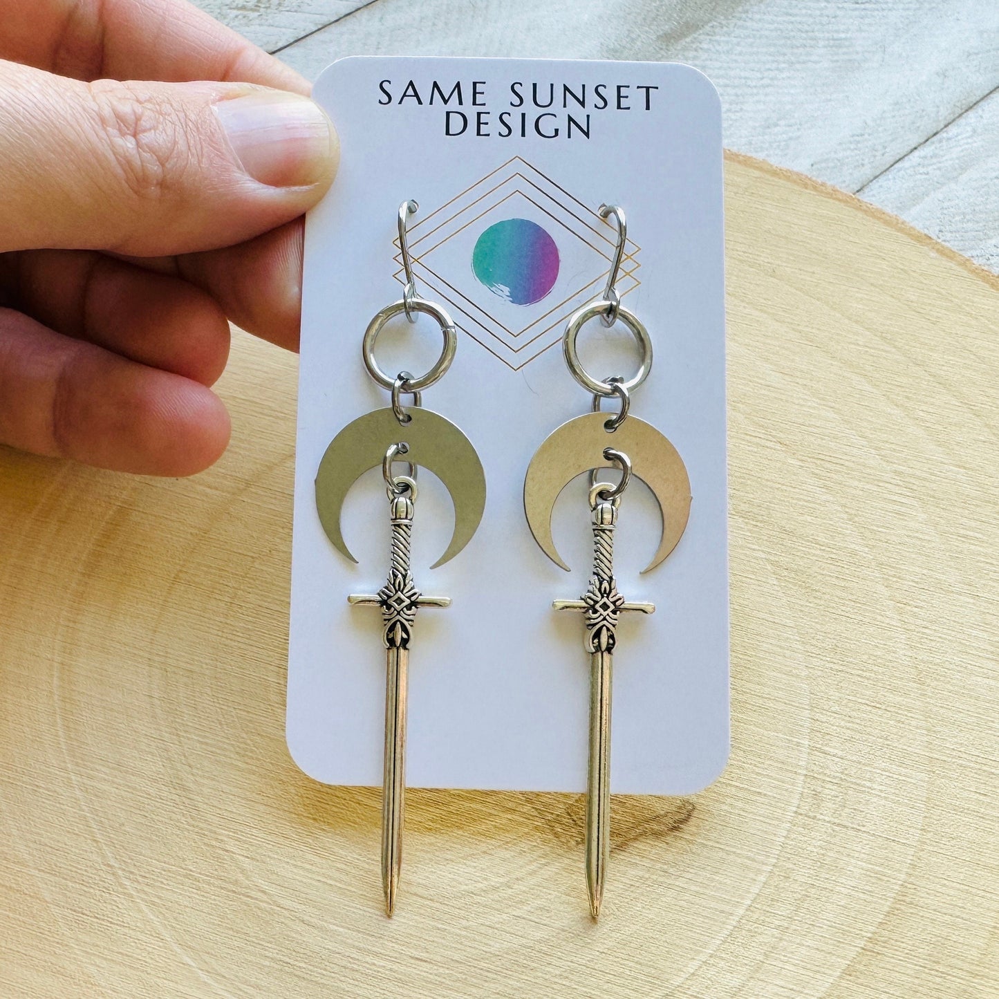 Sword Moon Earrings