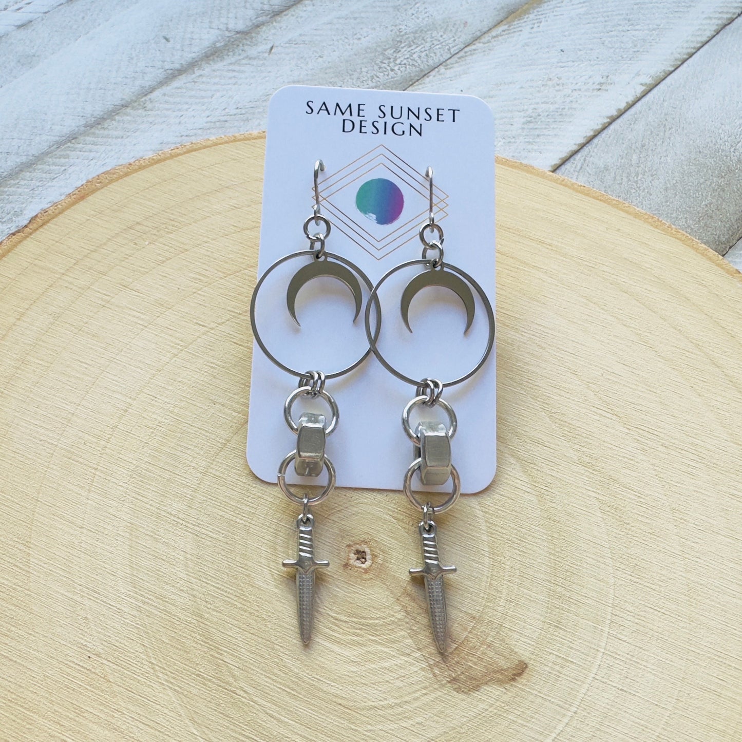 Stainless Steel Dagger Earrings