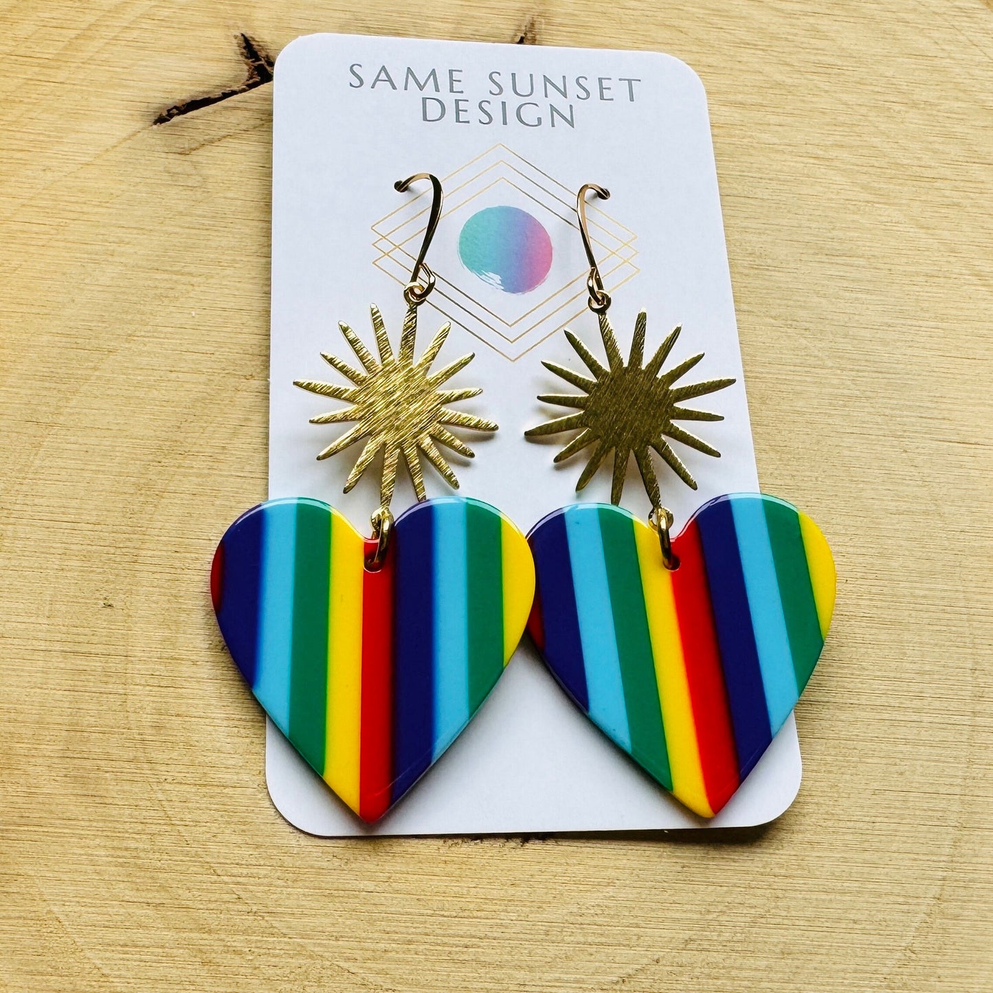 Rainbow Heart Earrings