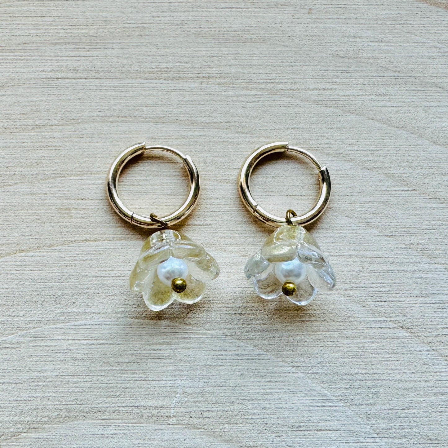 Flower Huggie Hoop Earrings