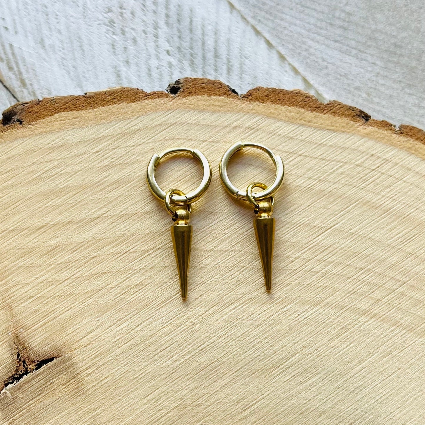 Spike Huggie Hoop Earrings