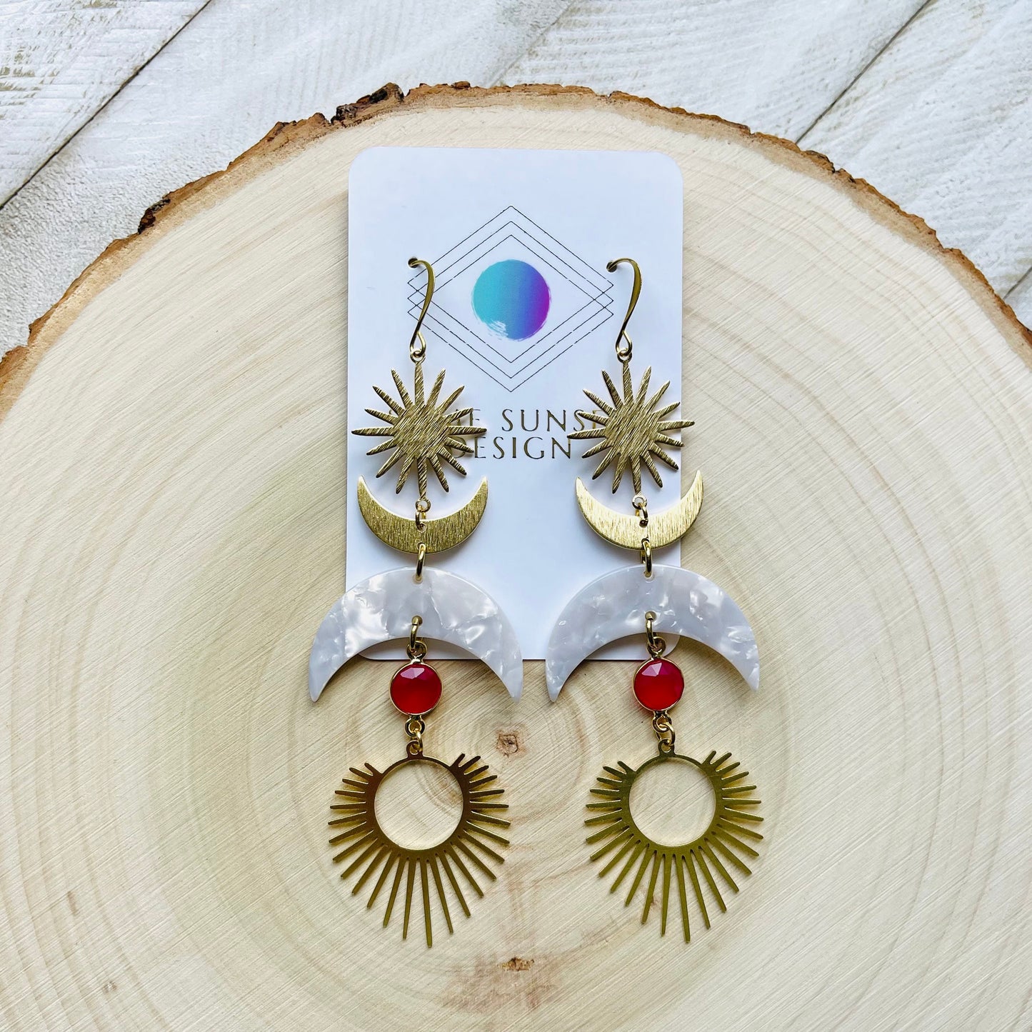 Chalcedony Moon Earrings