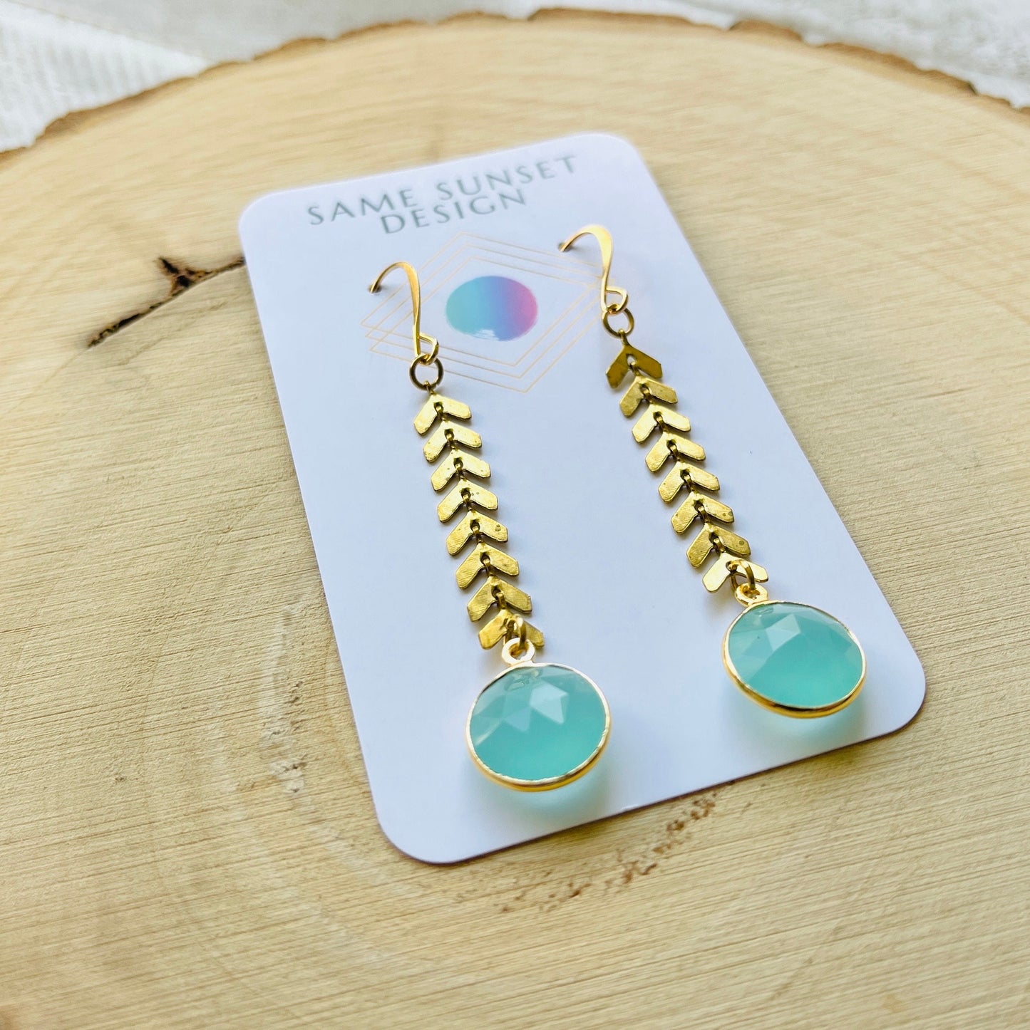 Aqua Chalcedony Earrings
