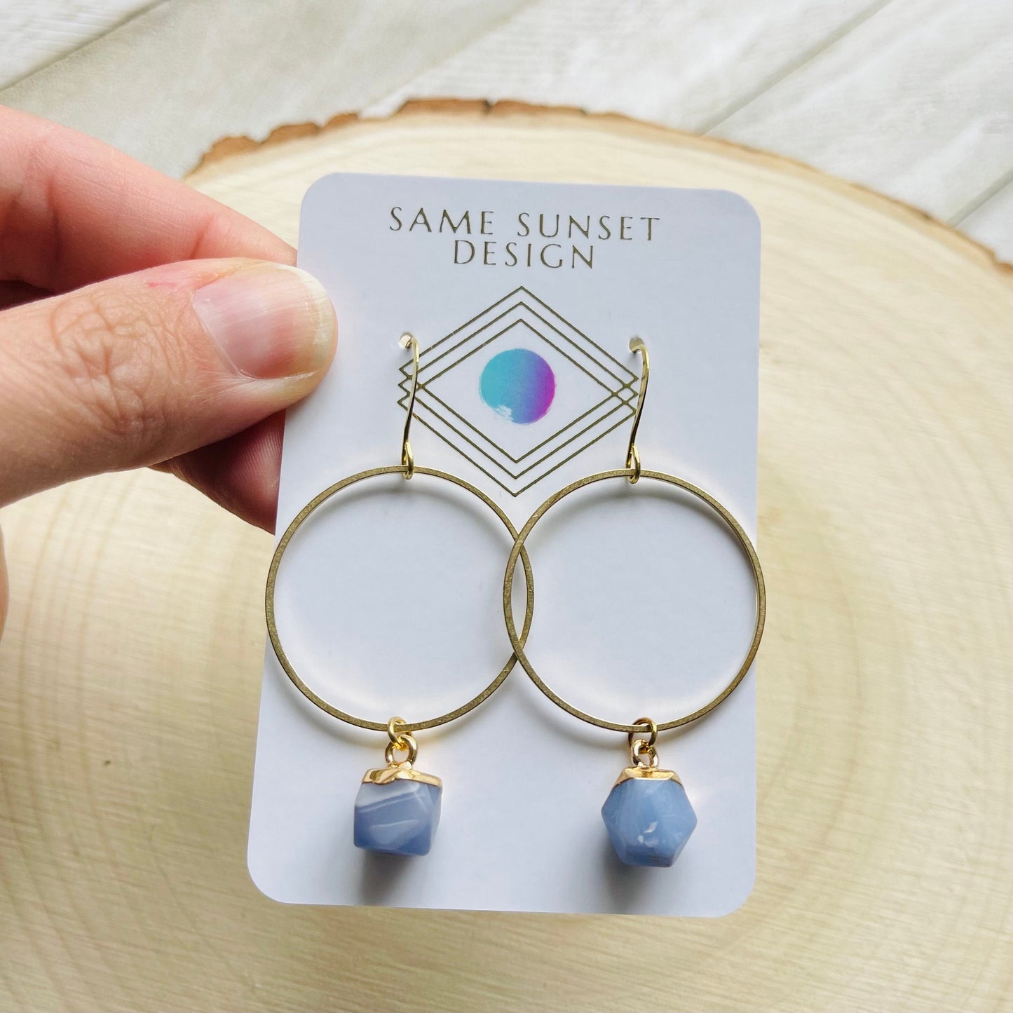 Agate Hoop Earrings