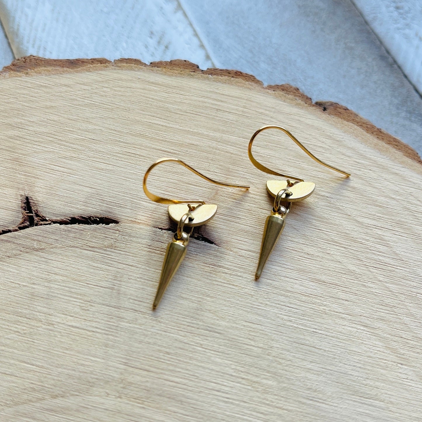 Brass Spike Earrings